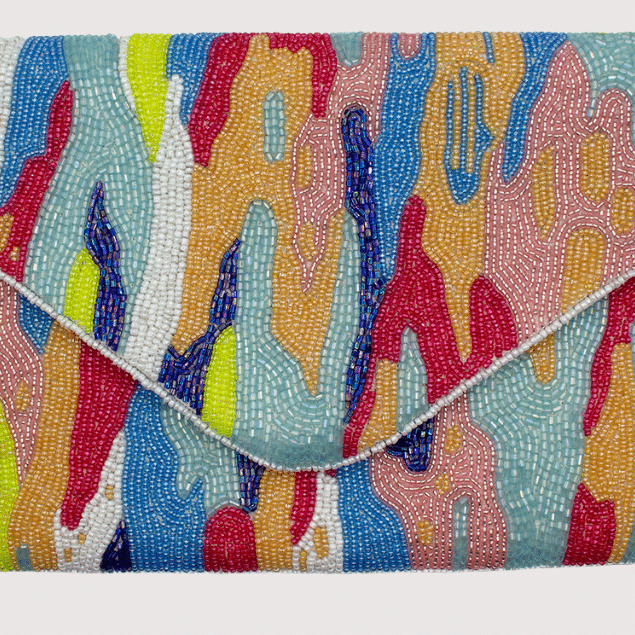 Watercolor Beaded Clutch LAC-SS-866