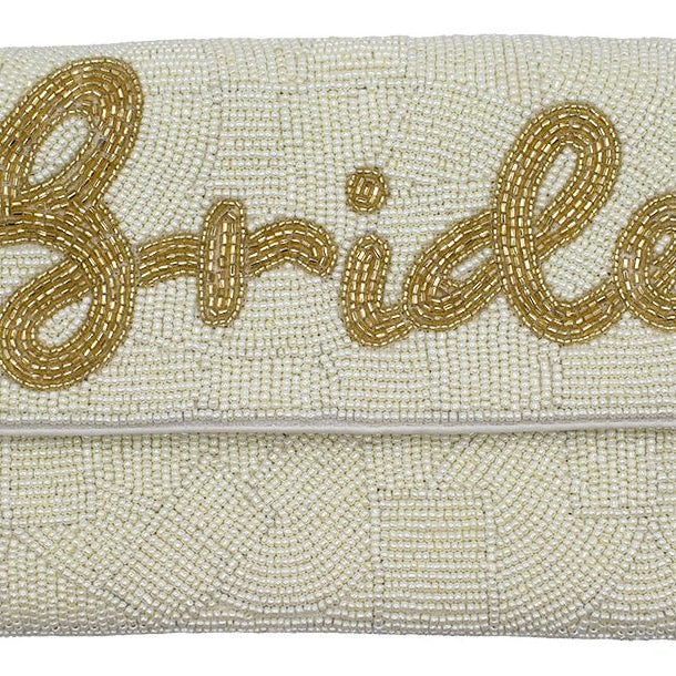 Cream Color Bride Beaded Clutch LAC-SS-897