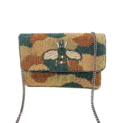 Bolso de mano mini con estampado de abejas y camuflaje LMC-157