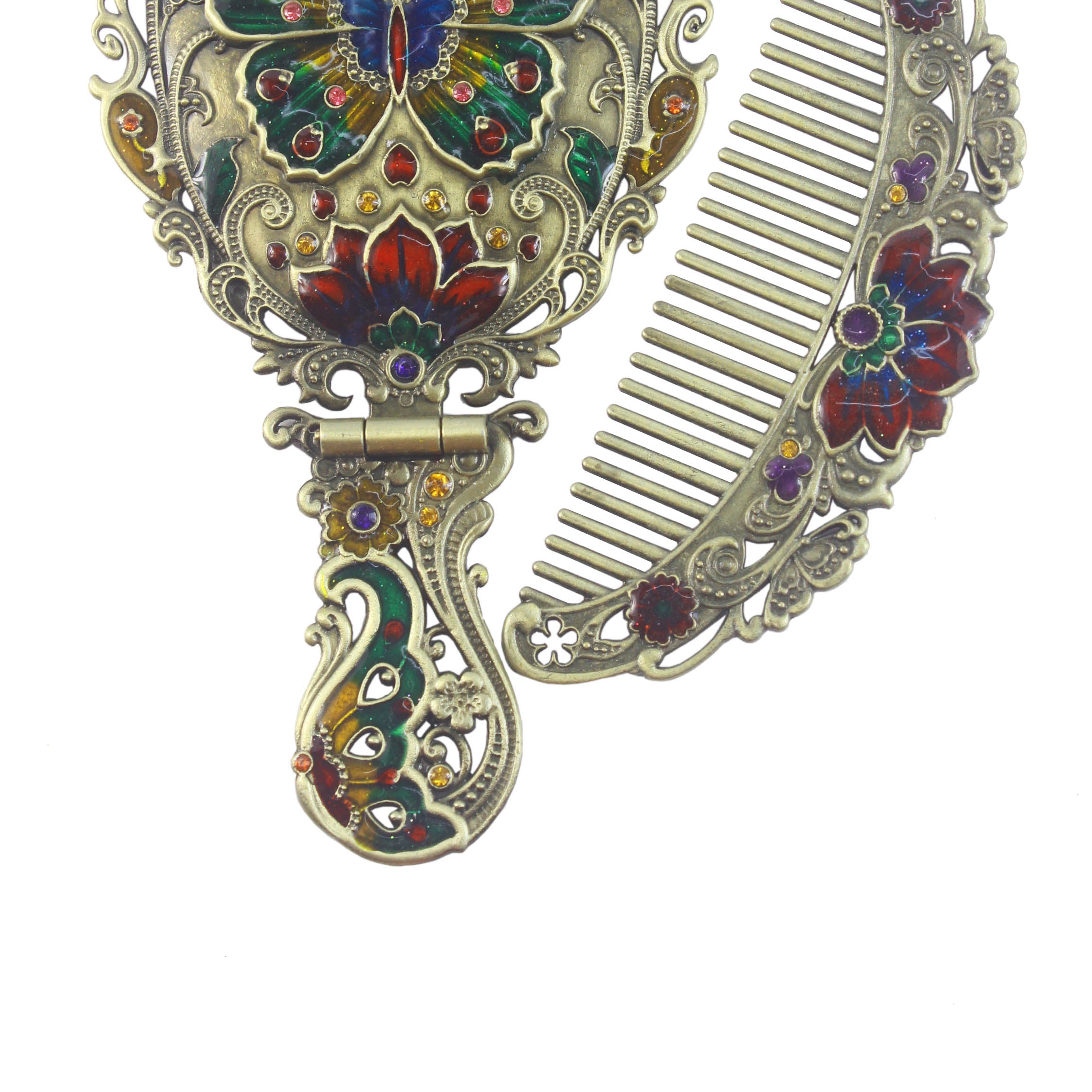 Juego de espejos de metal con forma de mariposa de tamaño mediano M0392