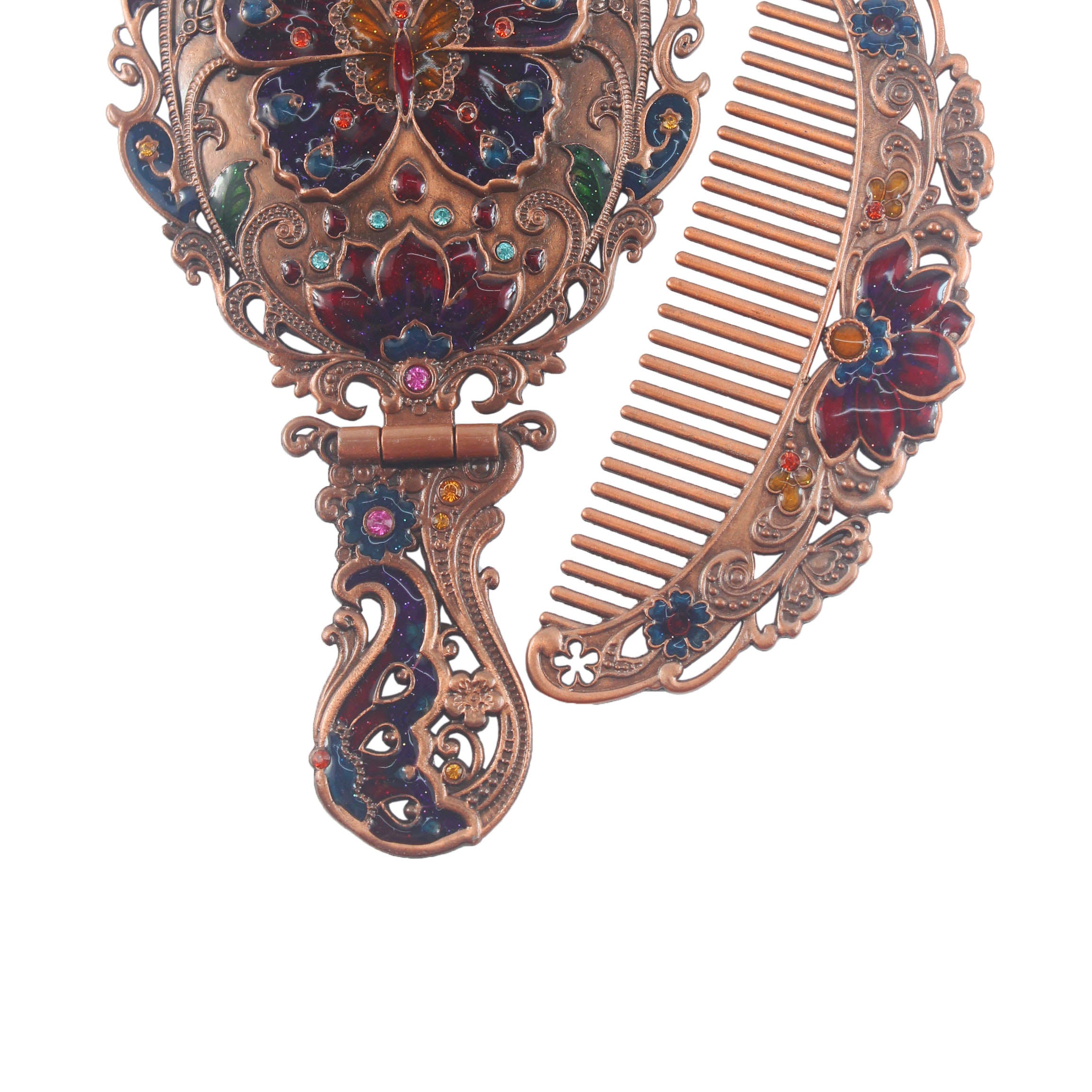 Juego de espejos de metal con forma de mariposa de tamaño mediano M0392