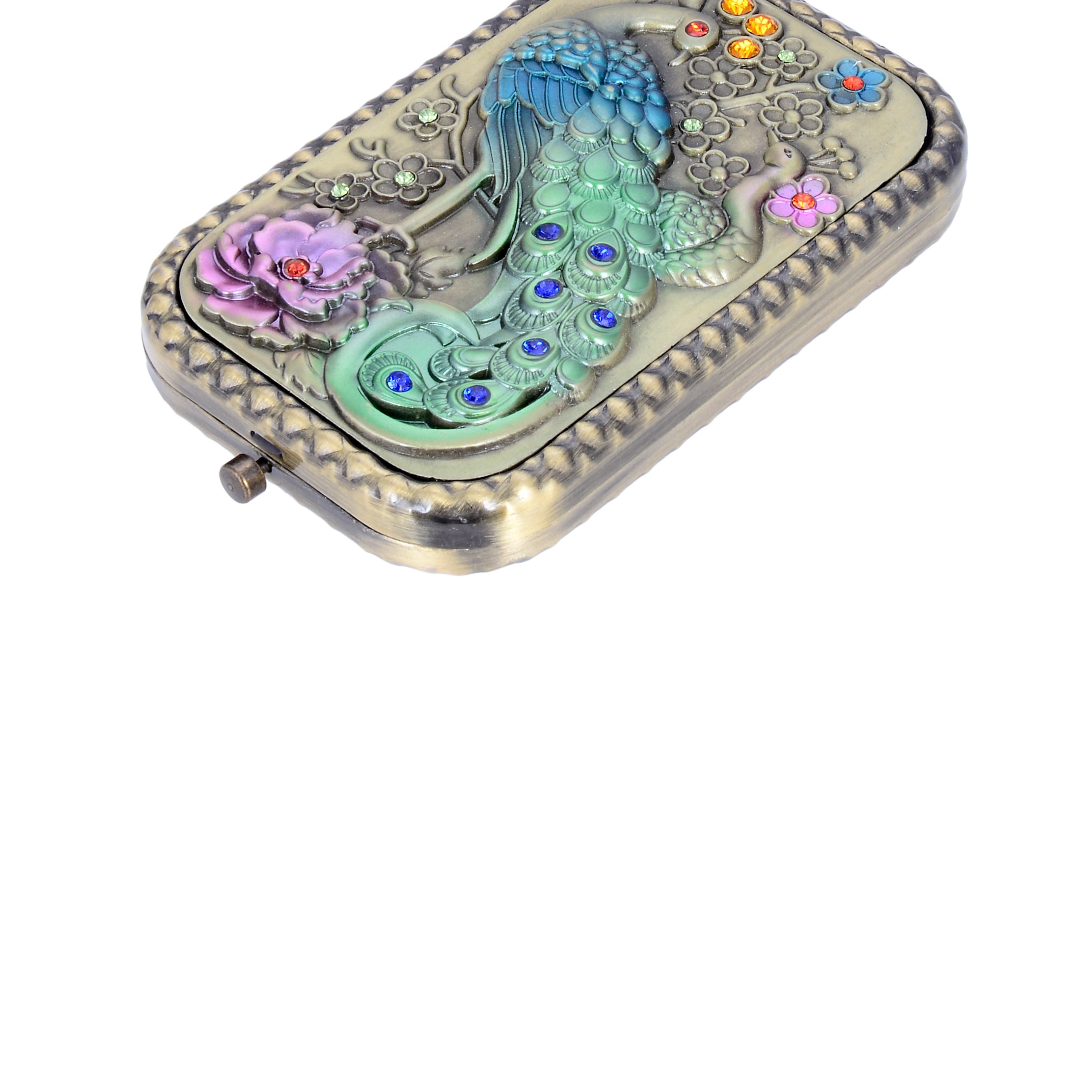 Espejo portátil para teléfono móvil con forma de pavo real vintage M0400