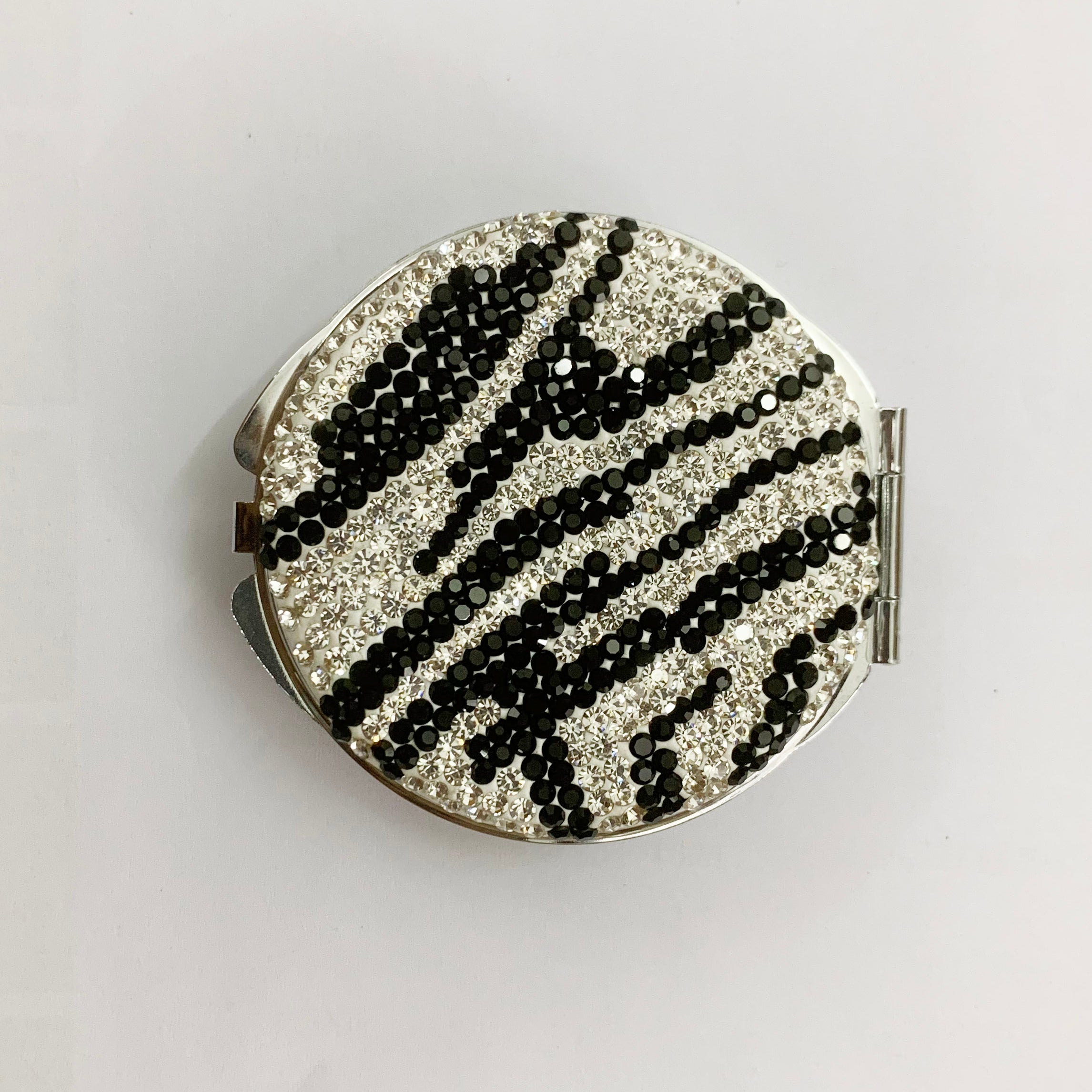 Espejo plegable circular con diamantes de imitación M0428