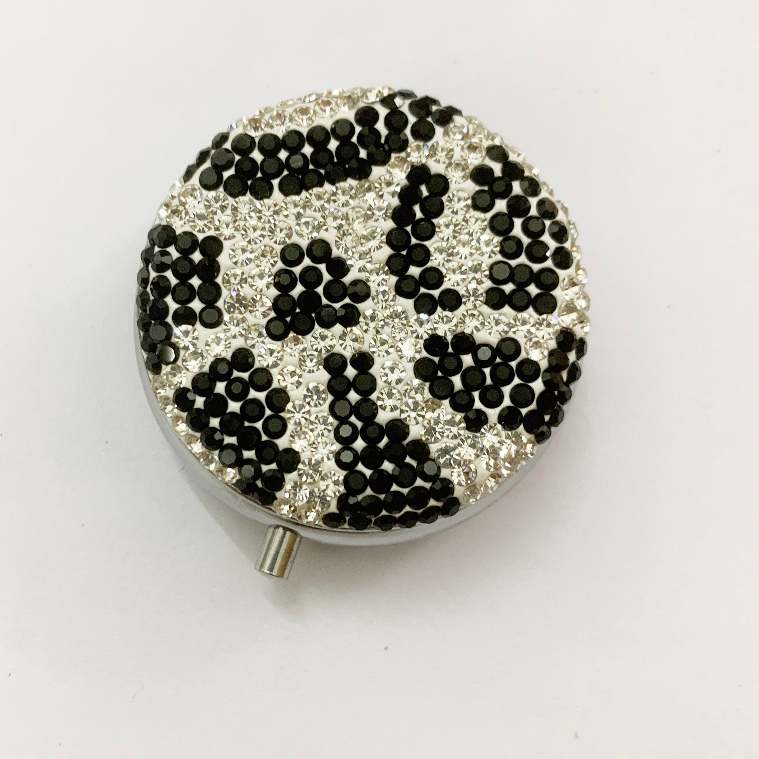 Espejo plegable circular con diamantes de imitación M0433