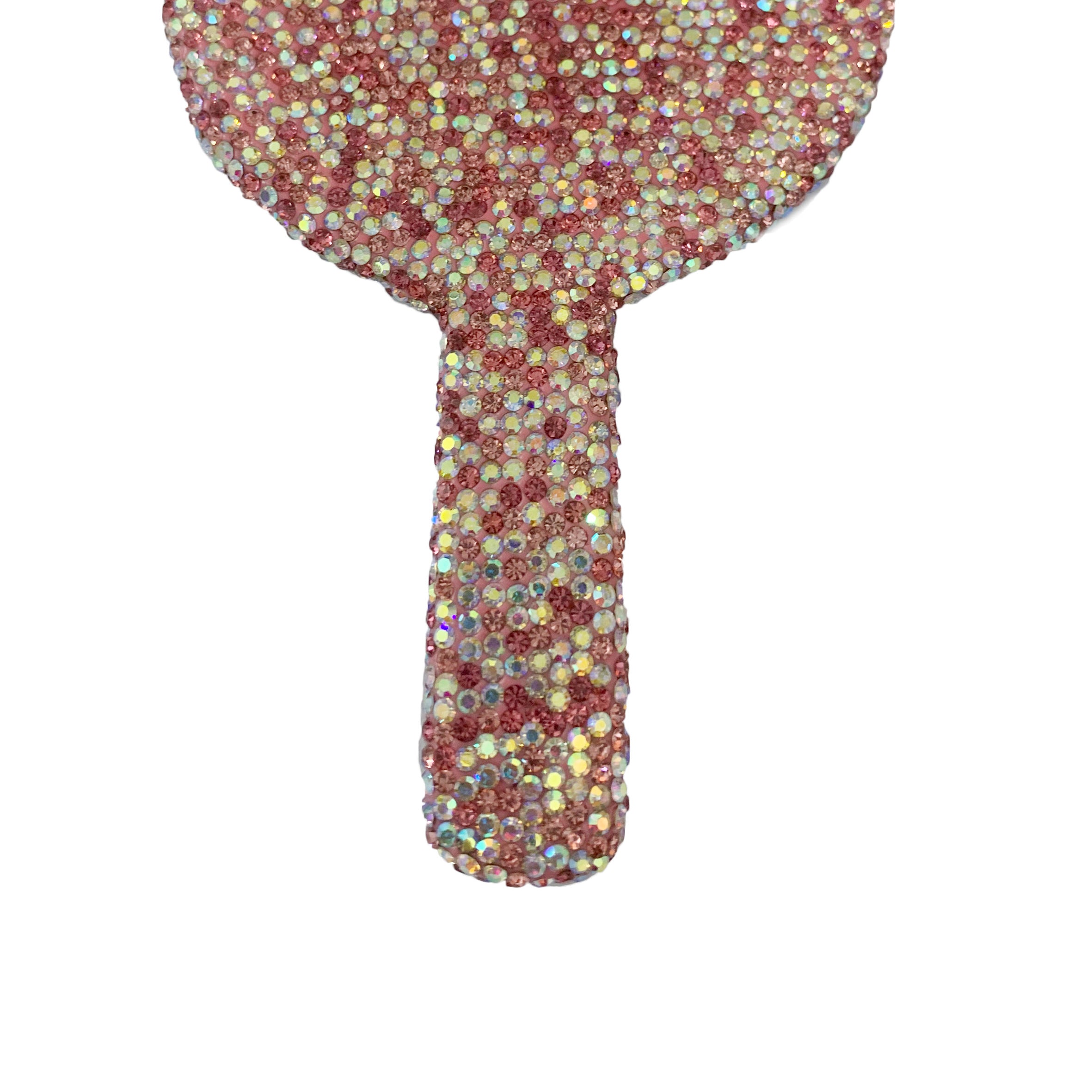 Espejo de mano con diamantes de imitación en forma de círculo M0436