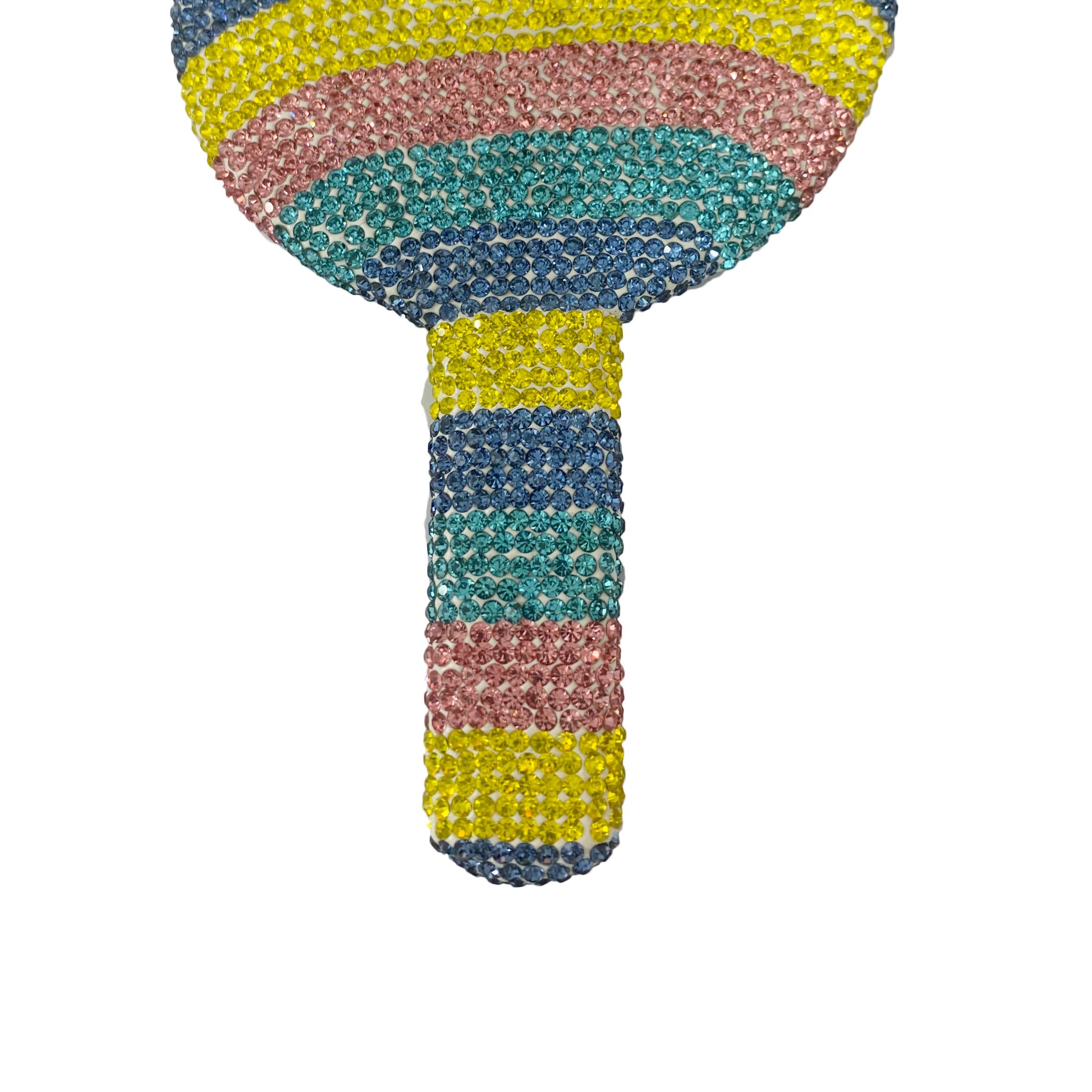 Espejo de mano con diamantes de imitación en forma de círculo M0436