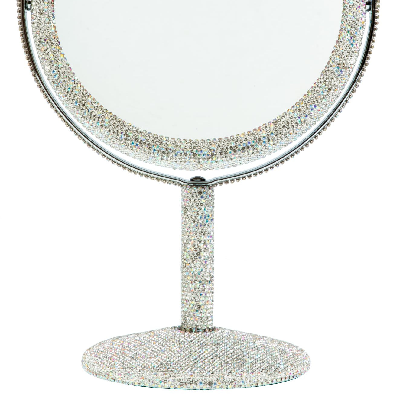 Espejo portátil de escritorio hecho a mano con diamantes de imitación M0445