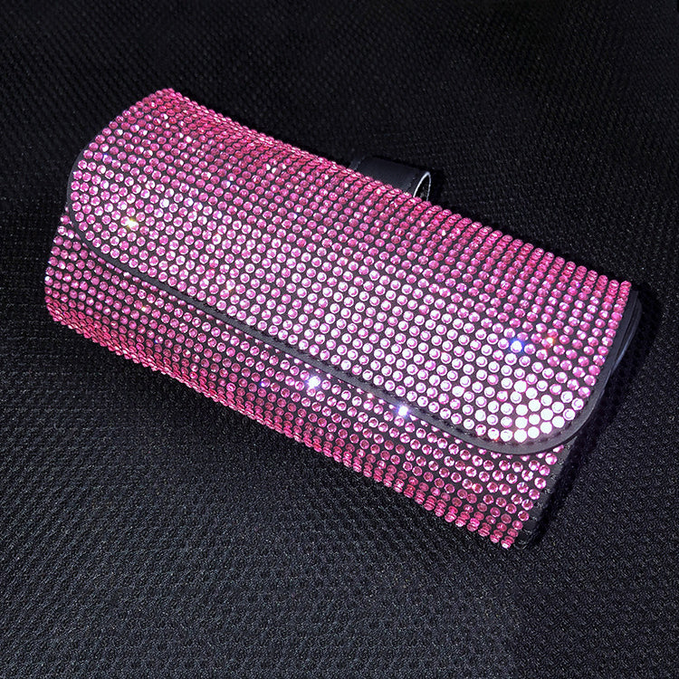 Car Accessories - Rhinestone Car Sun Visor Glasses Storage MIS0669