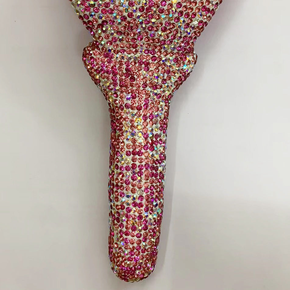 Peine de cerámica hecho a mano con forma de concha de diamantes de imitación MIS0838