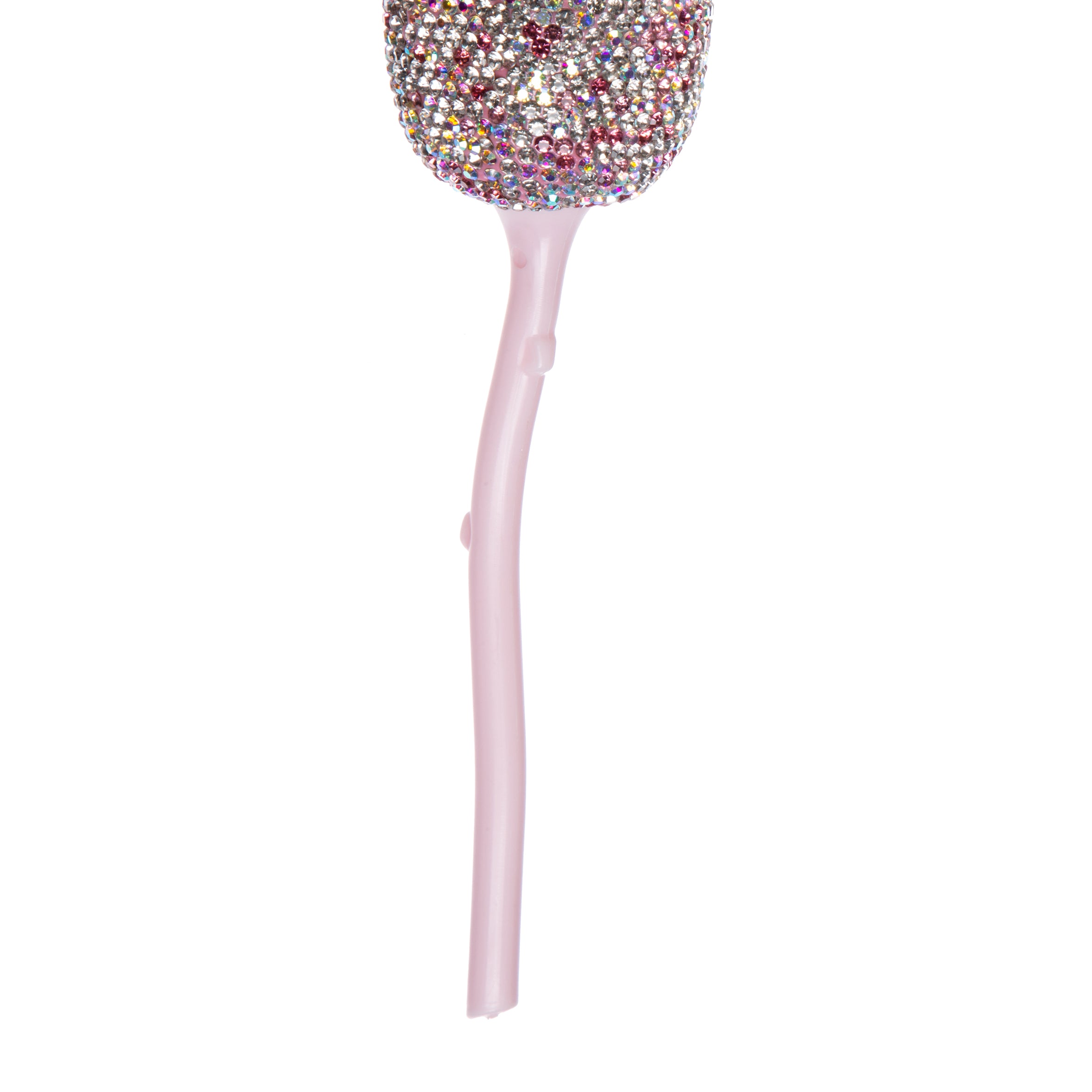 Brocha de maquillaje hecha a mano con forma de rosa y diamantes de imitación MIS1025