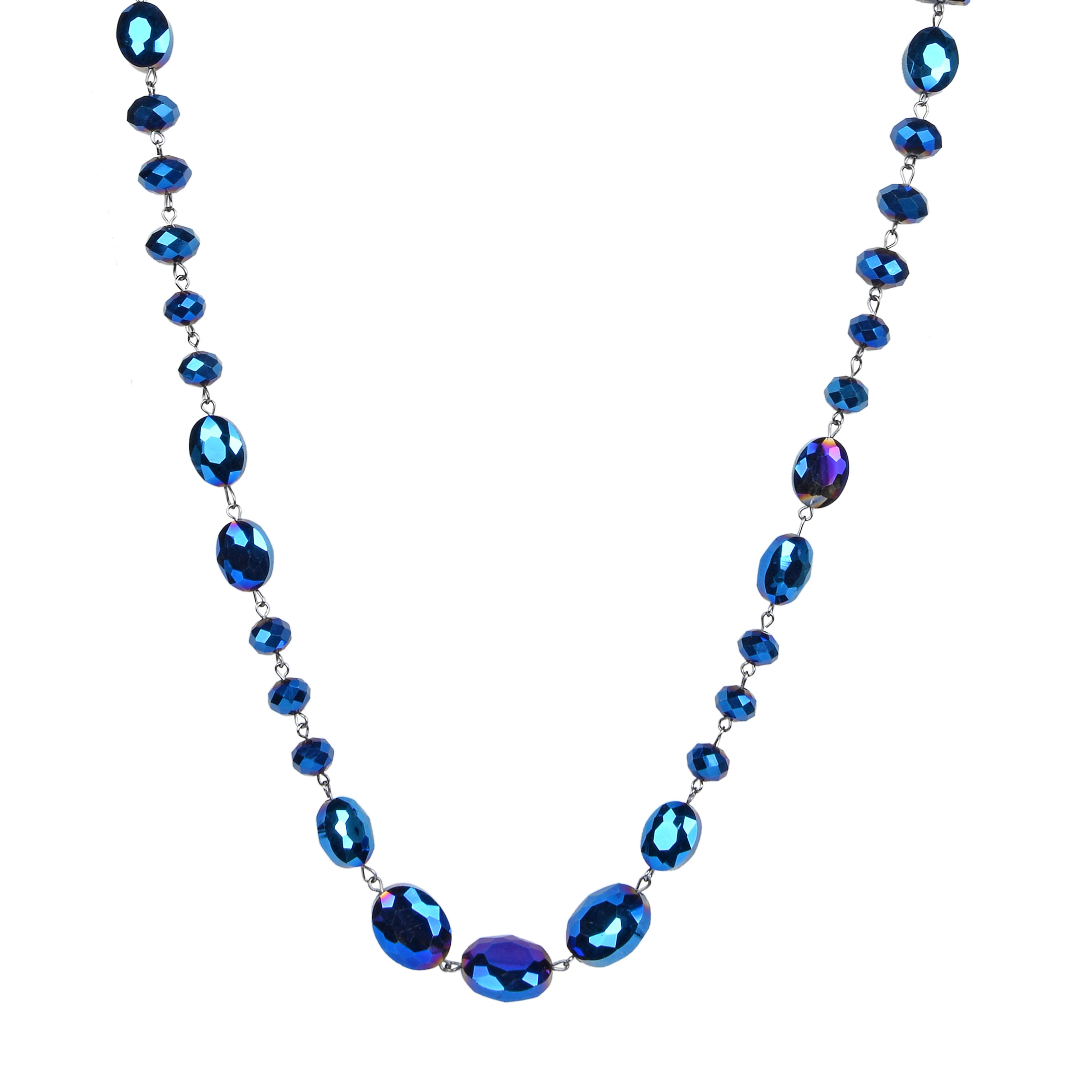 Classic Chandalier Crystal Long Necklaces N1130-Blue