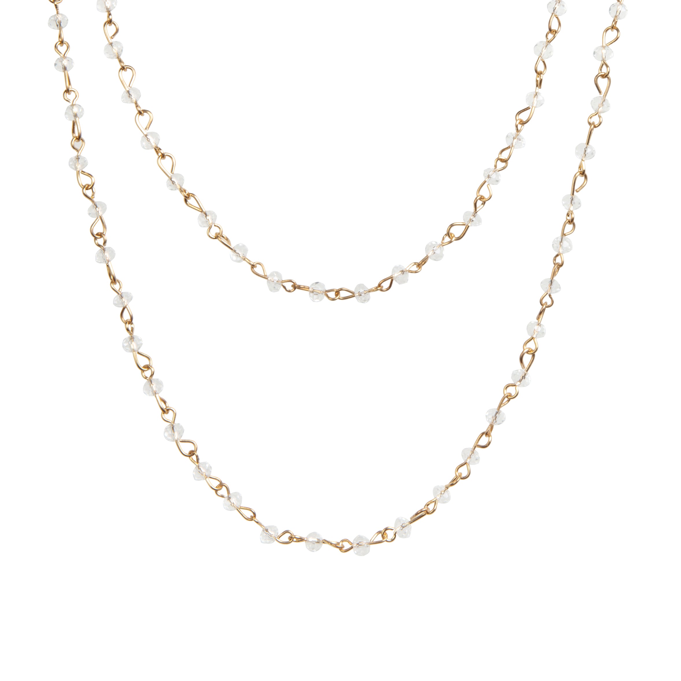 Crystal Beads Chain Necklace N1163-116-GD