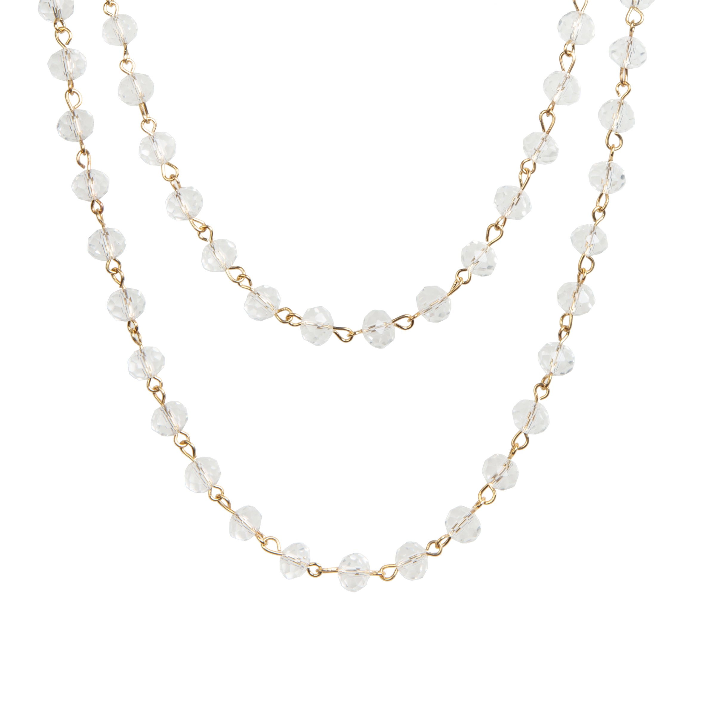 Crystal Beads Chain Necklace N1163-116-GD