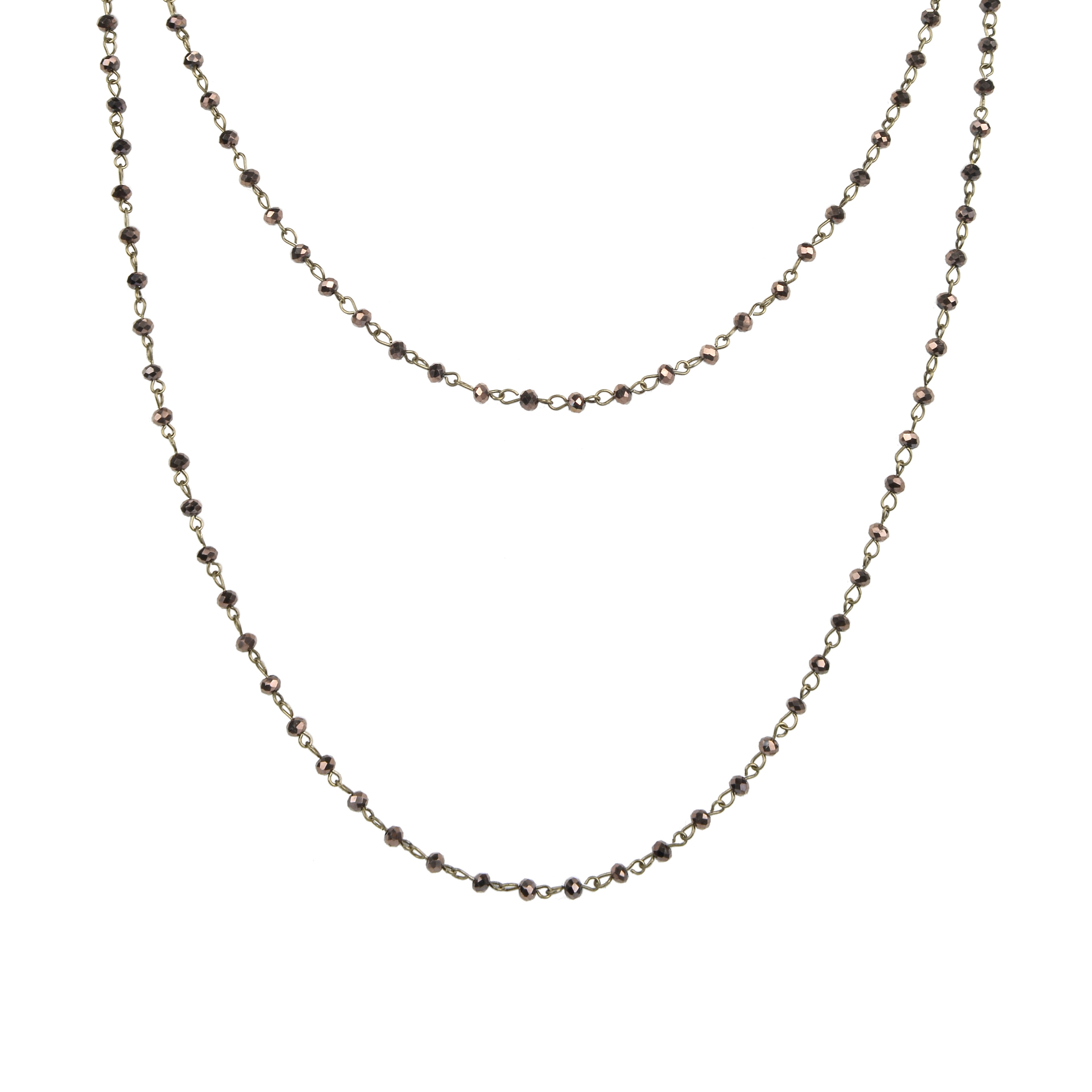Crystal Beads Chain Necklace N1163-65-CR