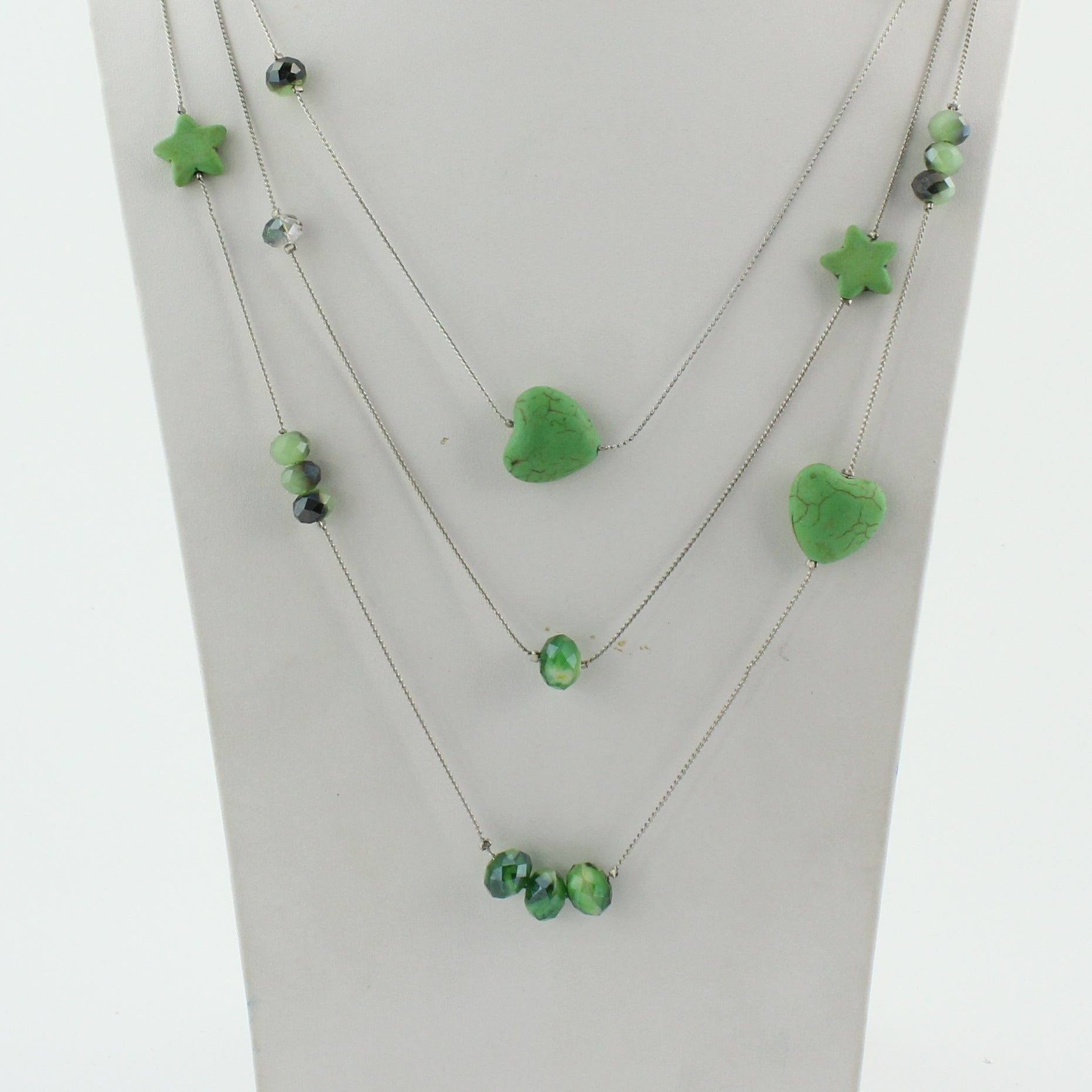 Collar de aleación multicapa con colgante de corazón N1251