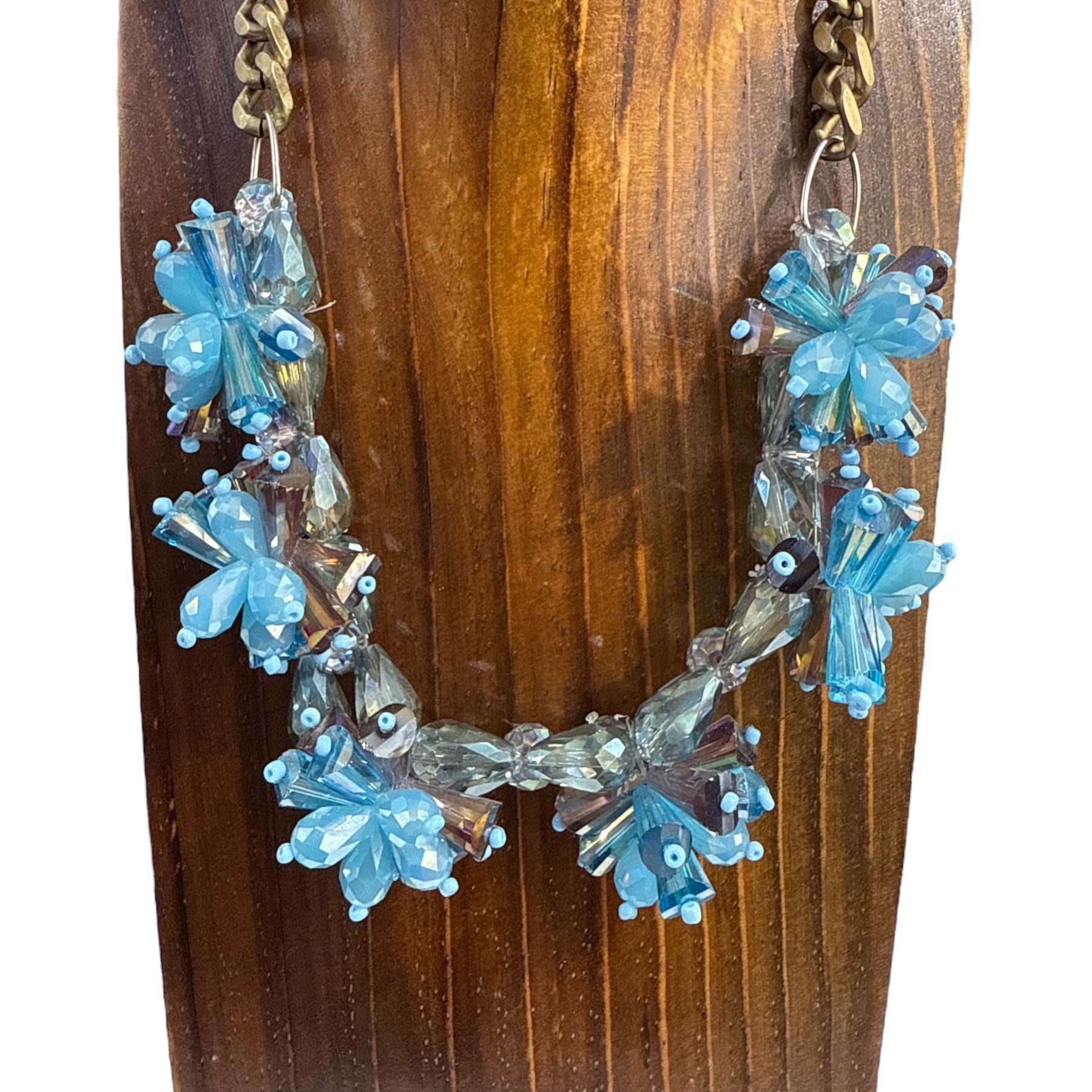 Blue Crystal Necklace N1777-1