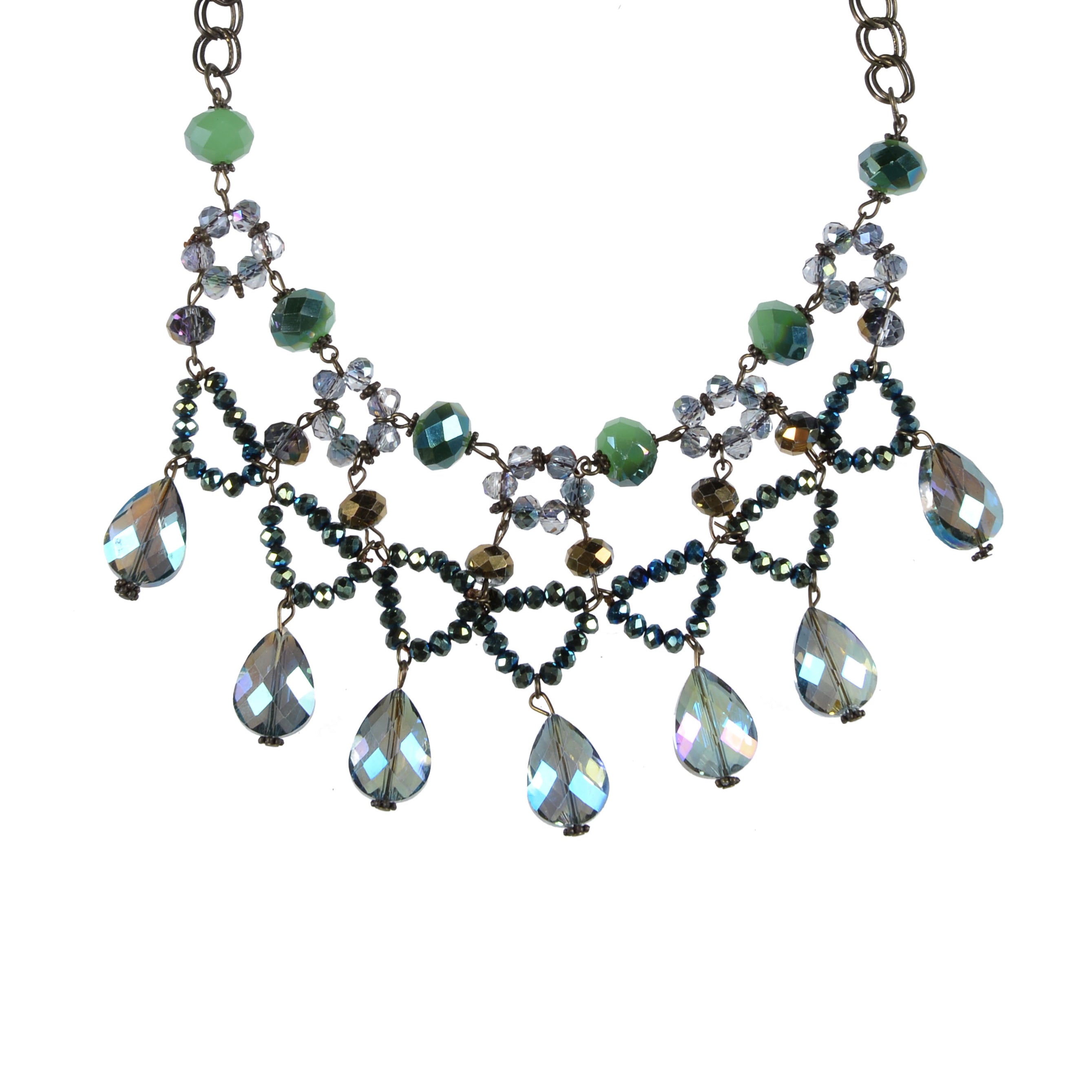 Collar de cristal con forma de gota de agua para mujer bohemia N1790