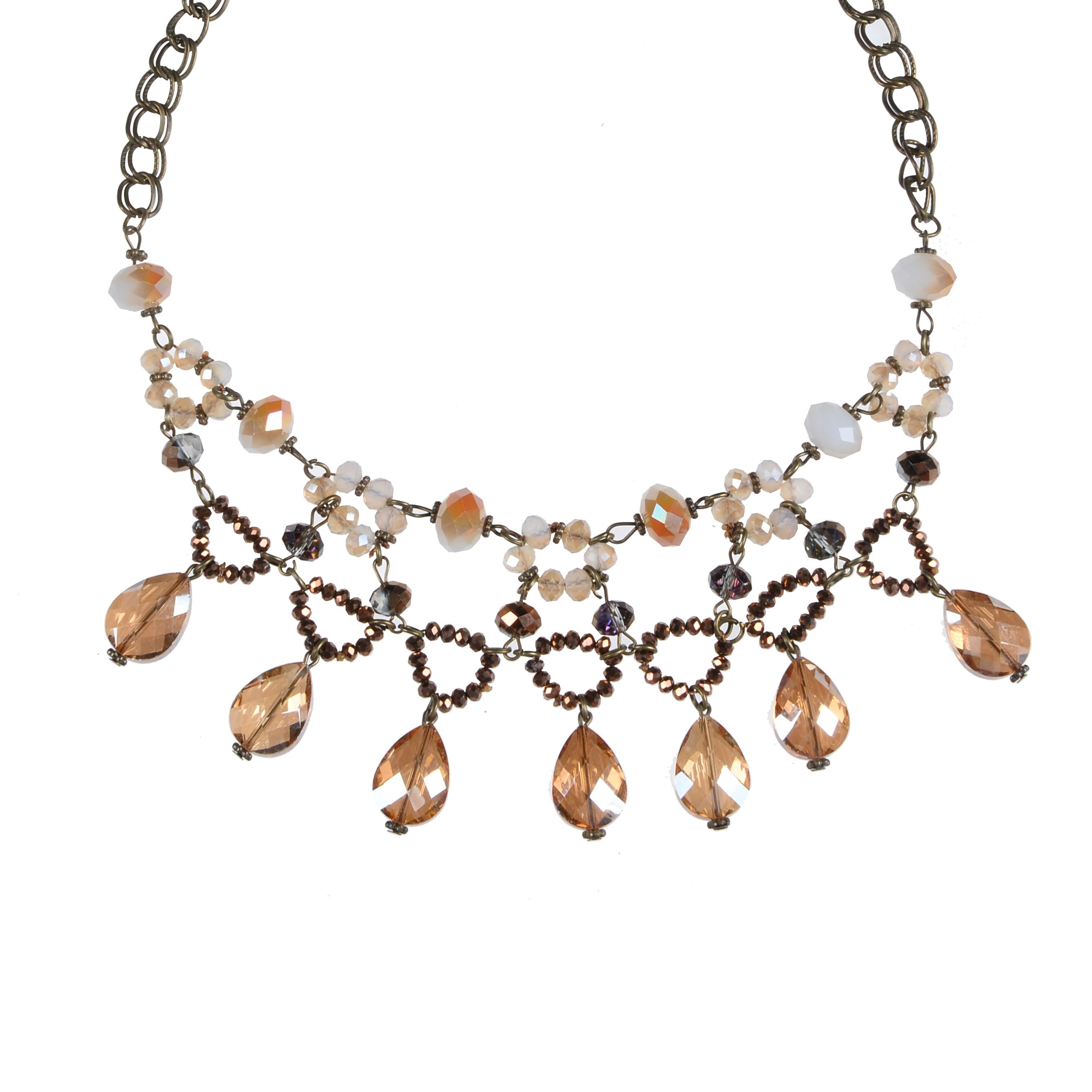 Collar de cristal con forma de gota de agua para mujer bohemia N1790