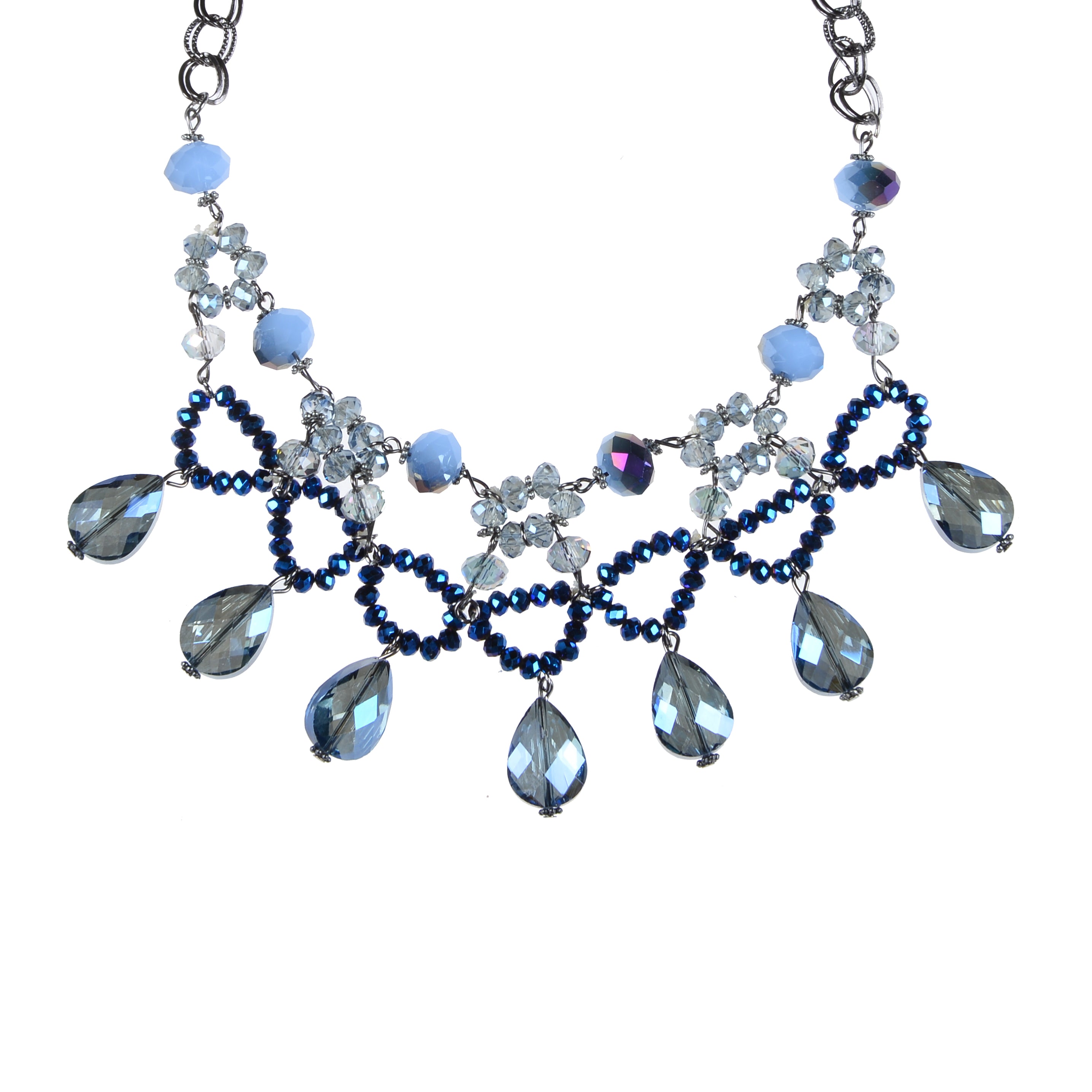 Collar de cristal con forma de gota de agua para mujer bohemia N1790