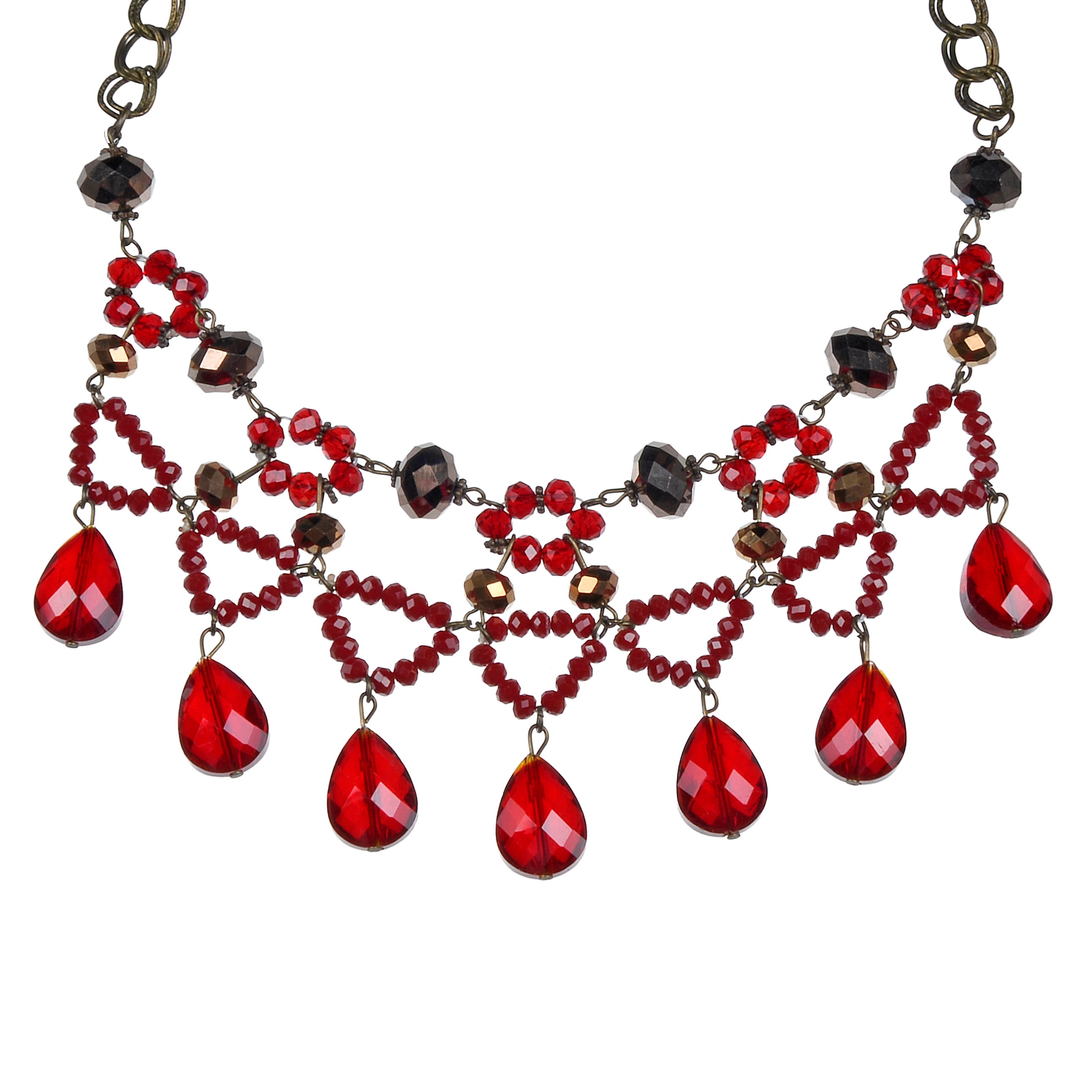 Collar de cristal con forma de gota de agua para mujer bohemia N1790