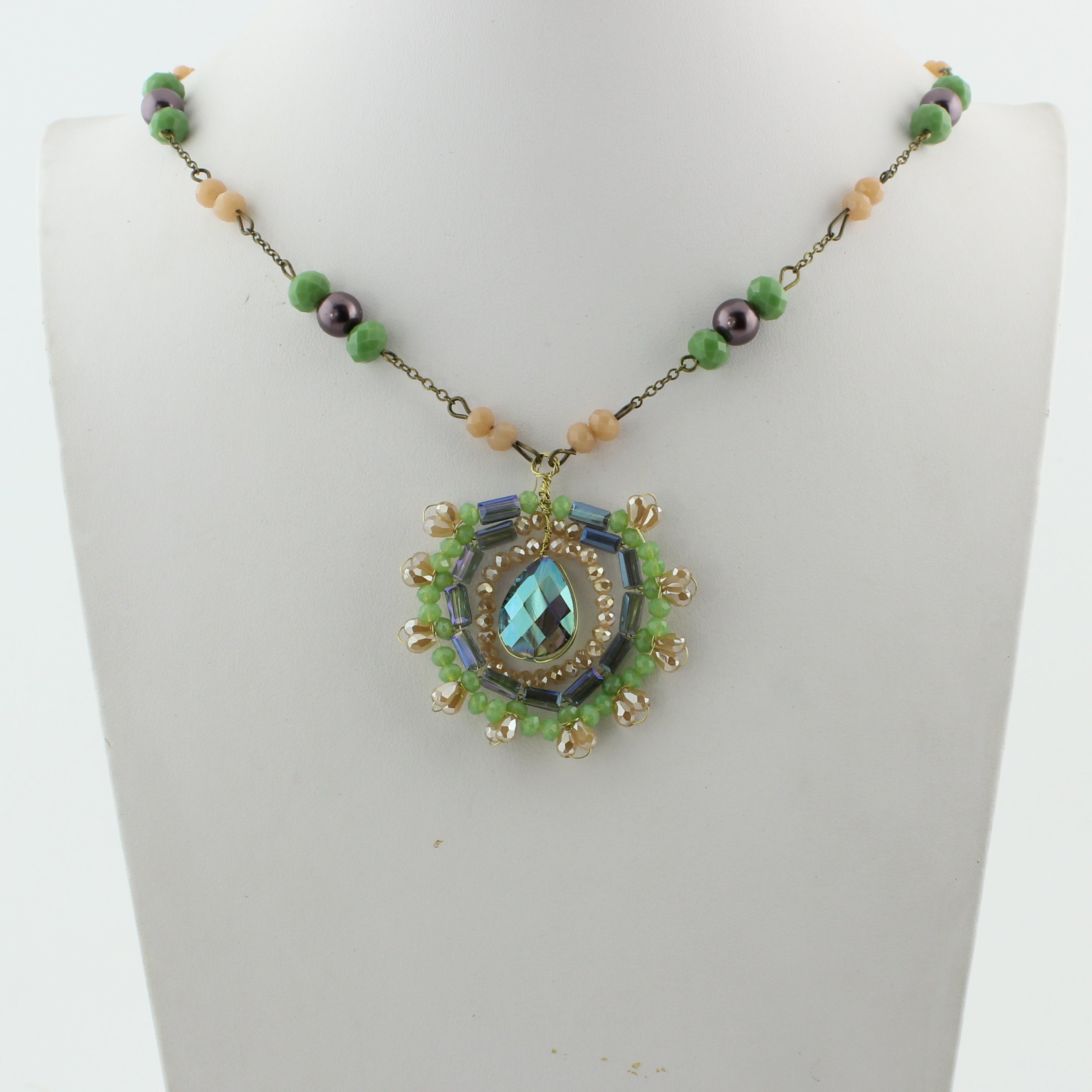 Collares de cristal con flores N1997