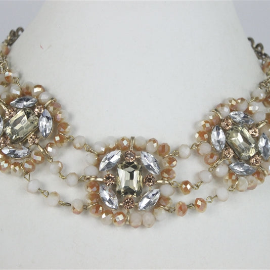 Collar de cristal de tres filas N2077