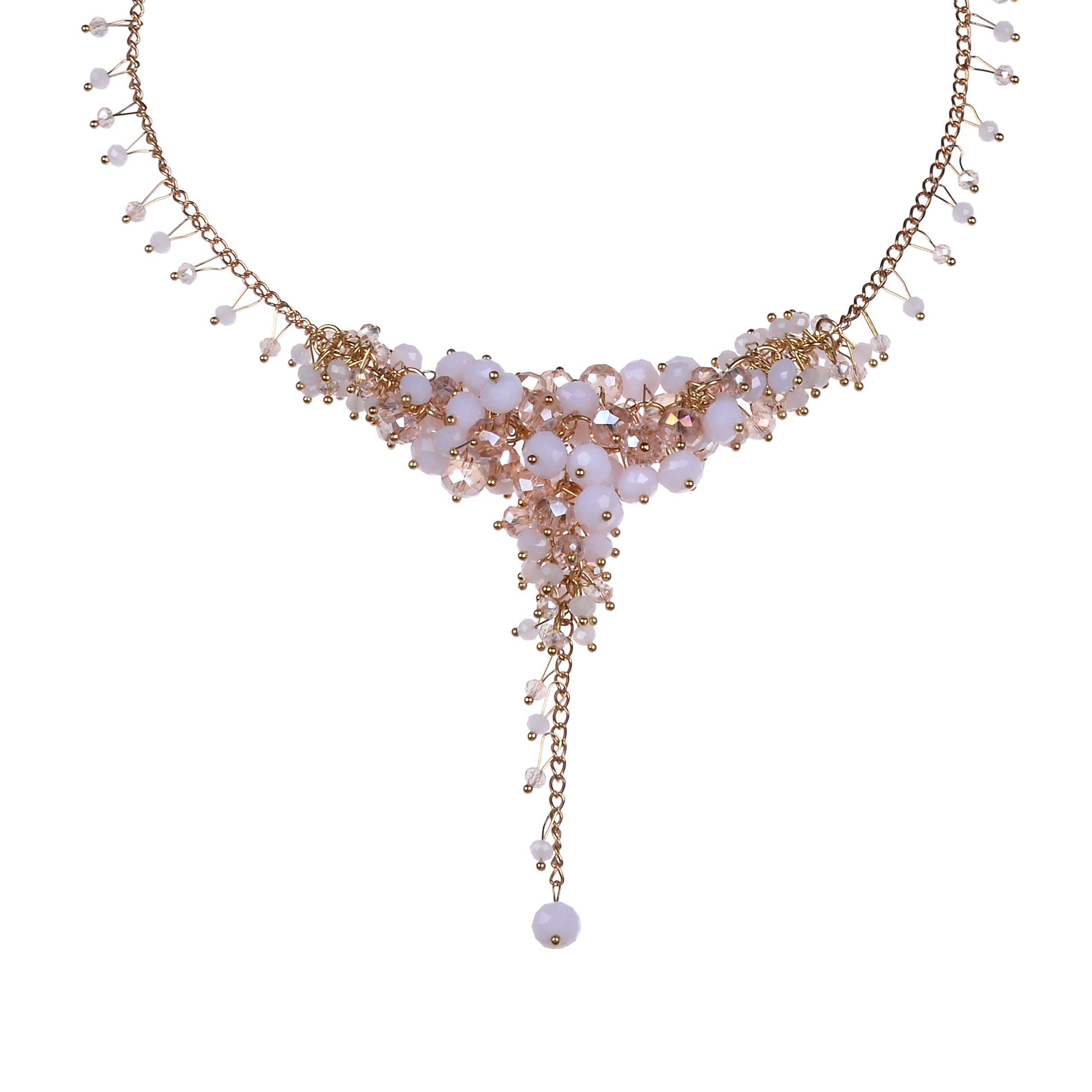 Collares colgantes de cristal rosa N2123