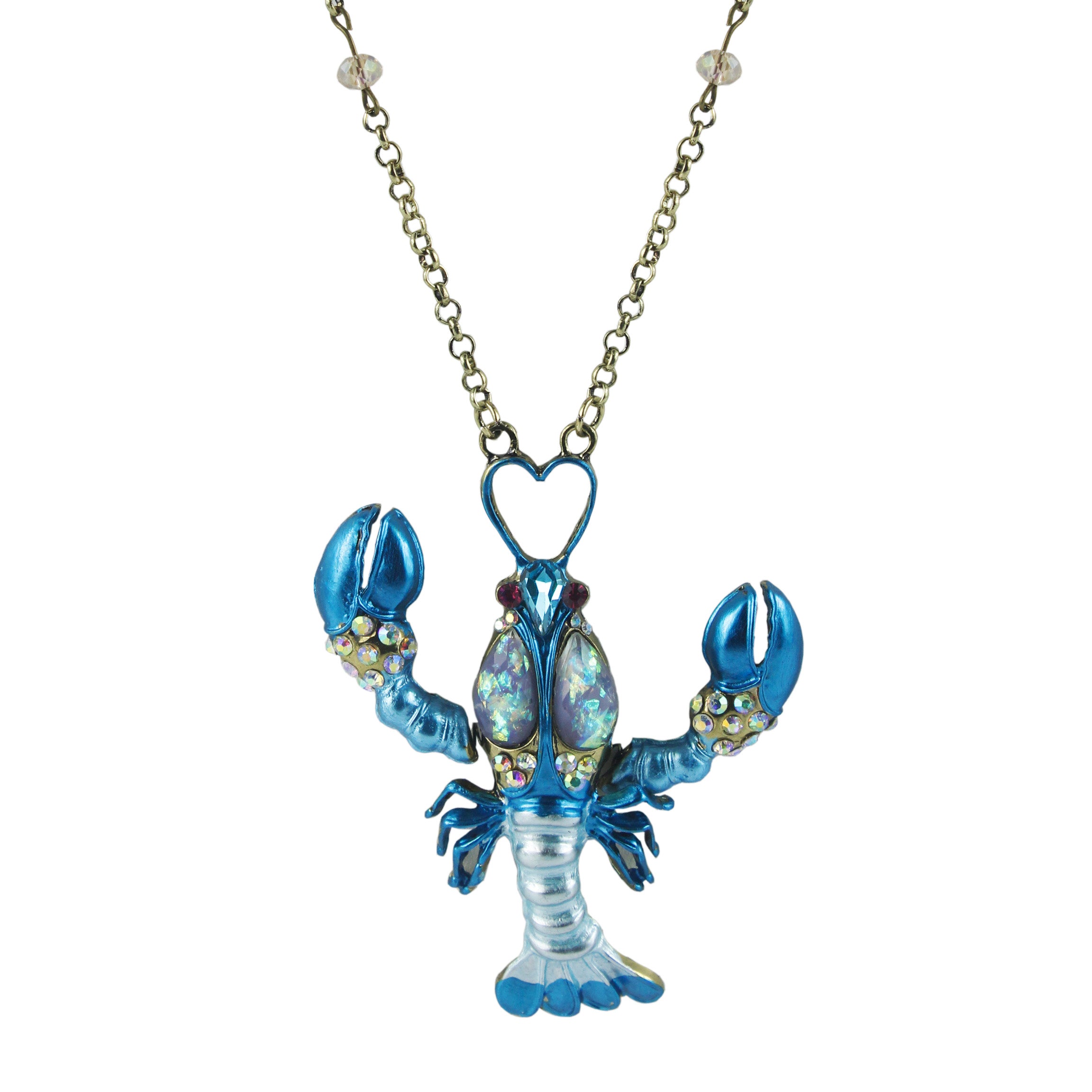 Collar con colgante de cangrejo azul N2263