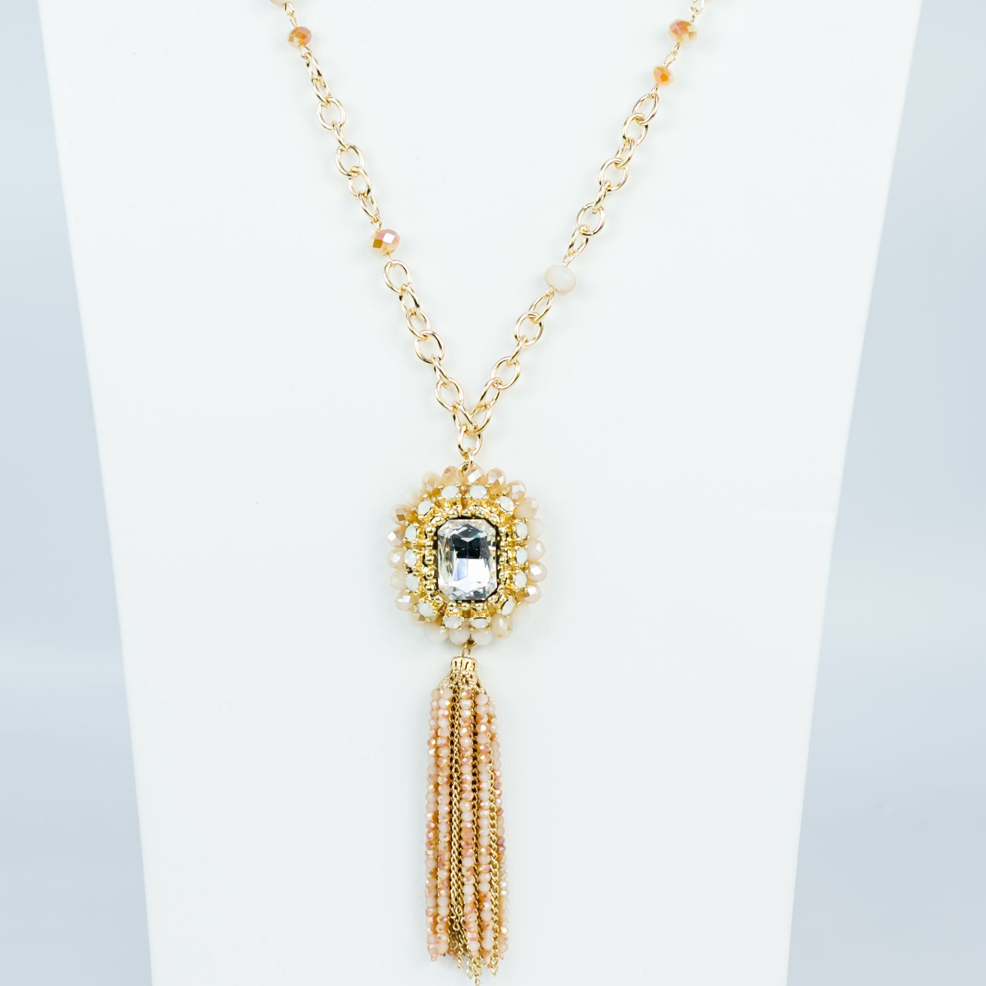 Collar largo con borlas de cristal N2278