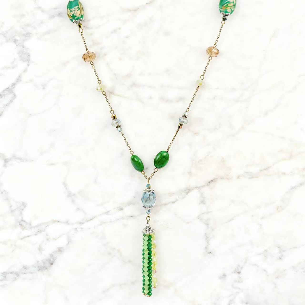 Collar largo de cristal N2287