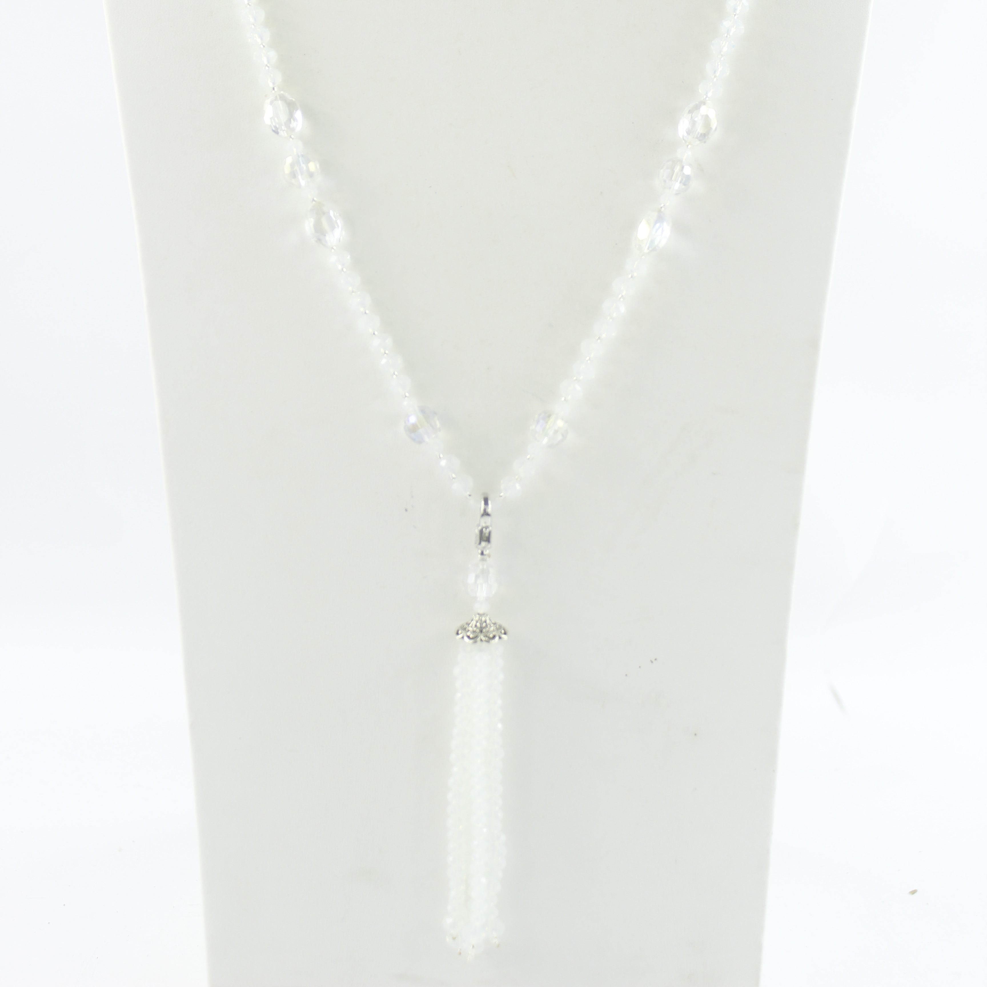 Women Crystal Tassel Statement Necklace Jewelry