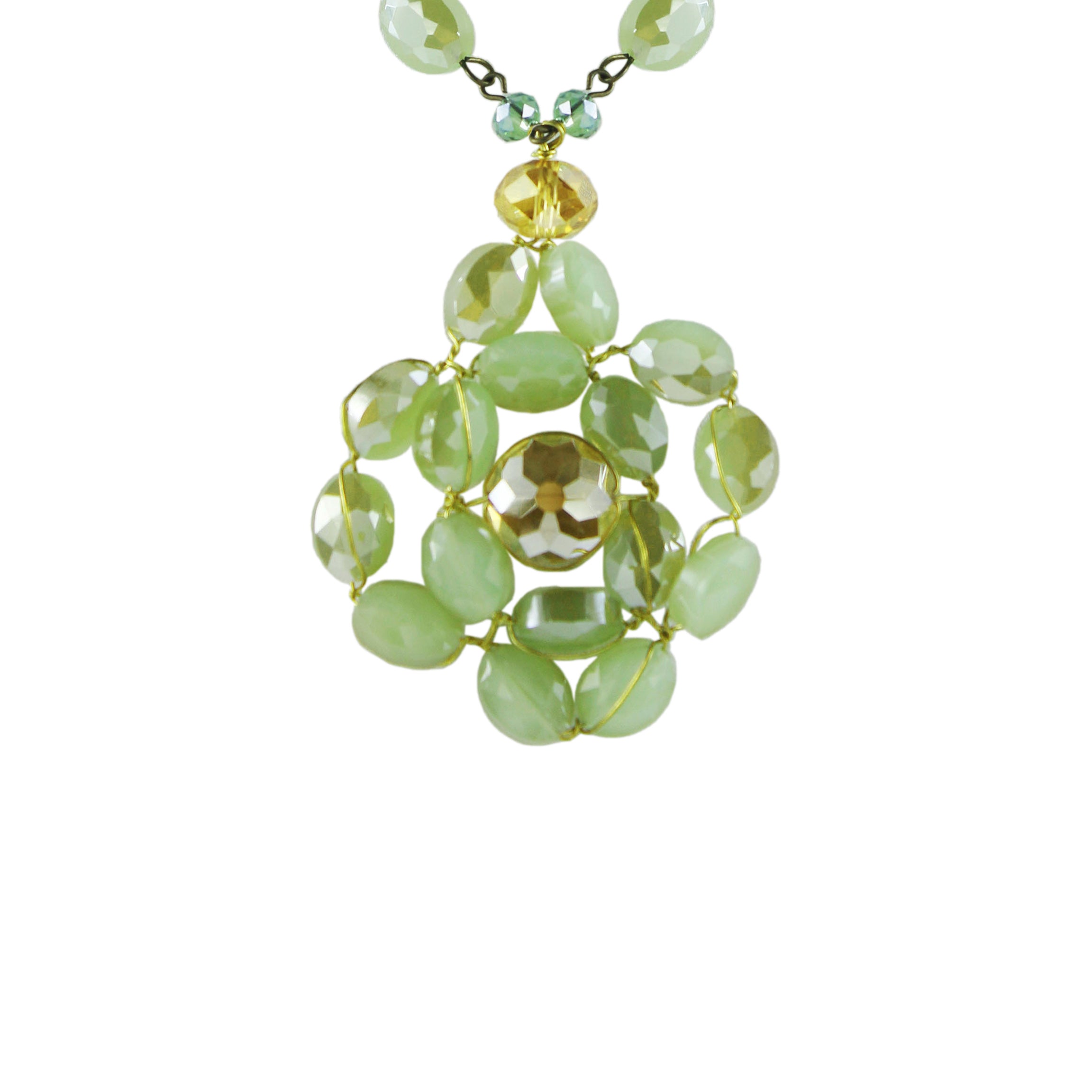 Gargantilla de cristal con flores grandes N2361