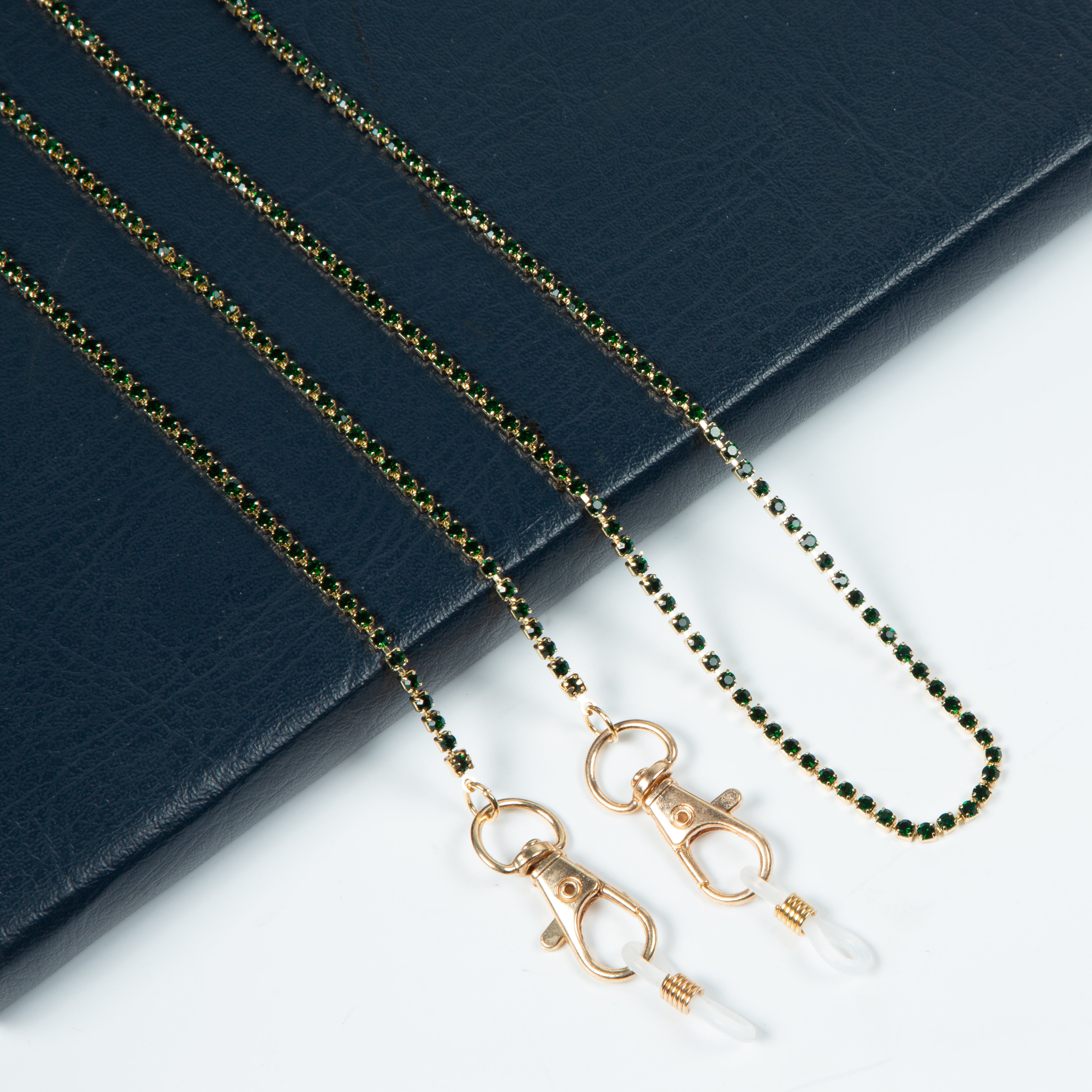 Cadenas de diamantes de imitación, collares para anteojos