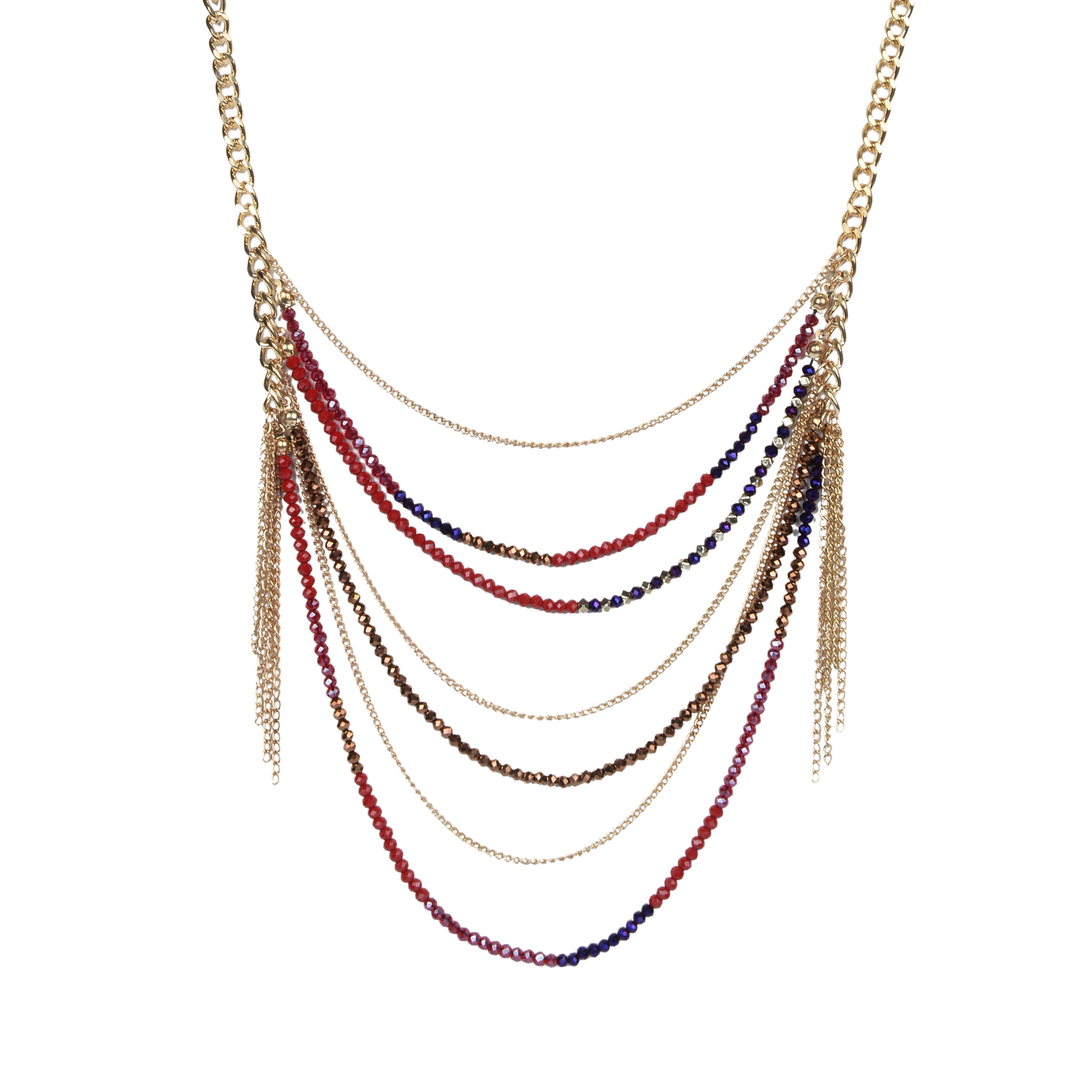 Collares de cuentas de cristal multicapa N2661