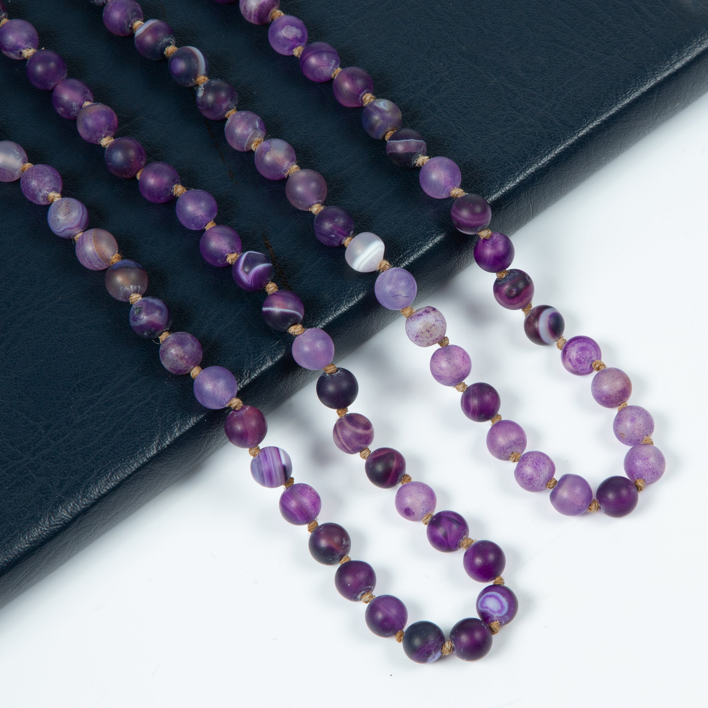Purple Agate Beaded Necklace N3180