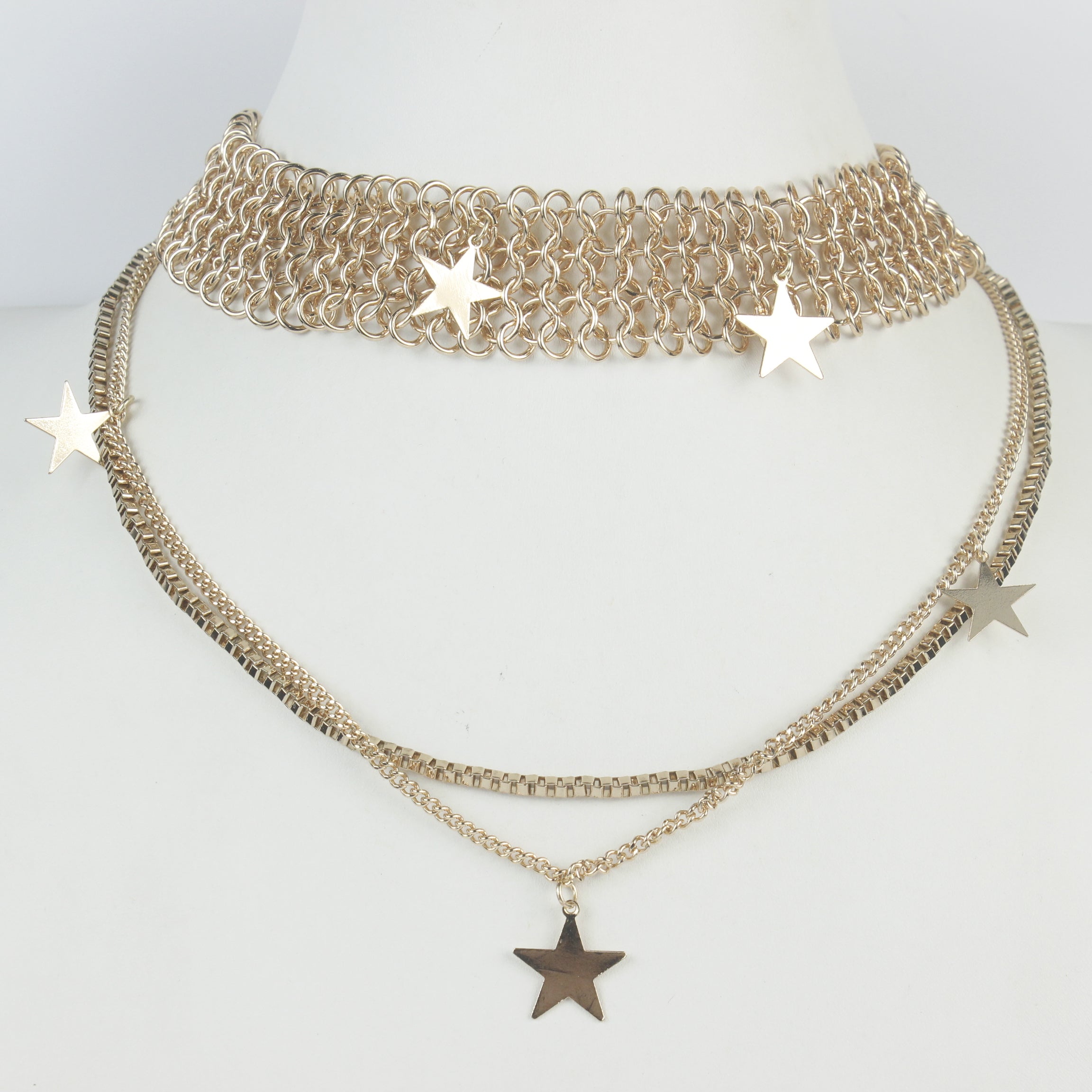 Gargantilla de cristal con estrellas N2863