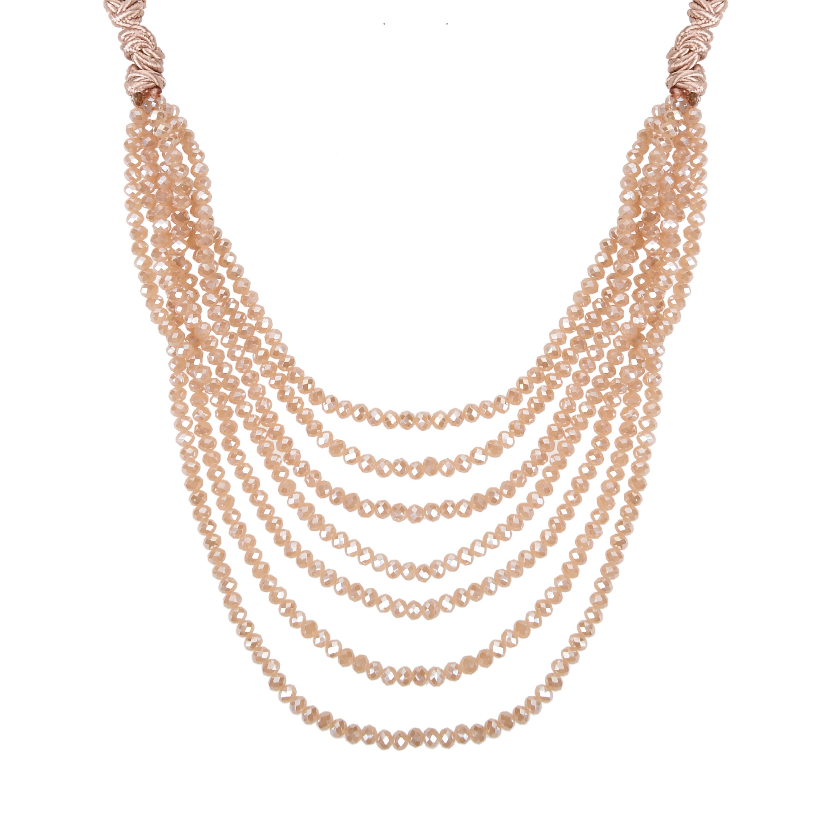 Collares cortos de moda con múltiples capas y cuentas de cristal N2899