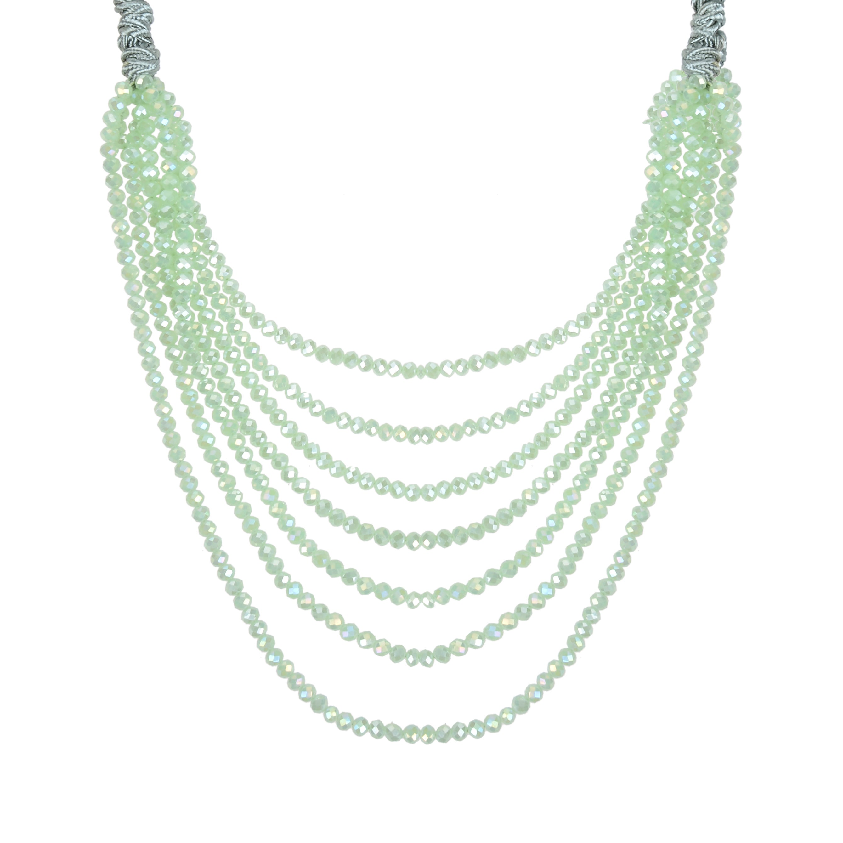 Collares cortos de moda con múltiples capas y cuentas de cristal N2899