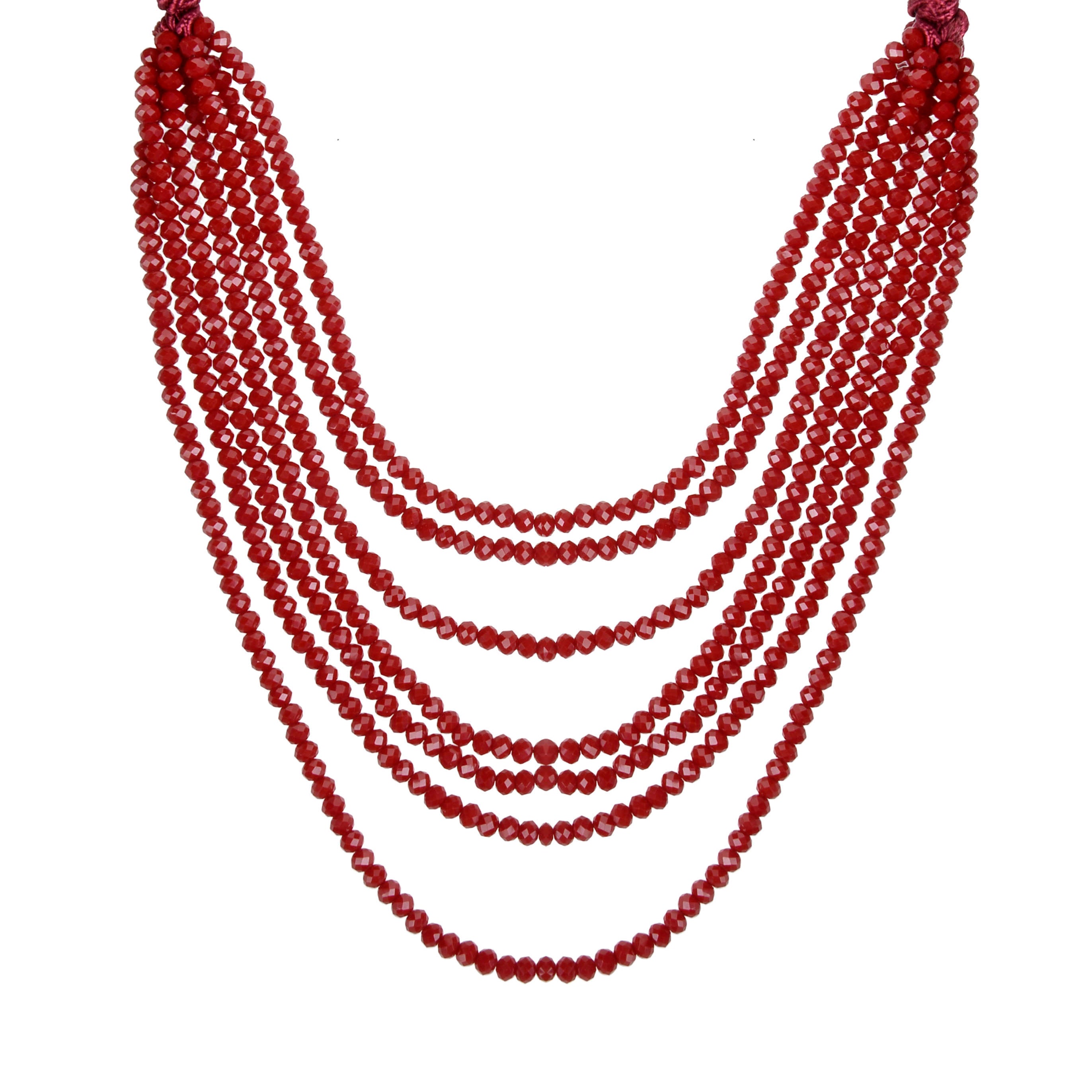 Collares cortos de moda con múltiples capas y cuentas de cristal N2899