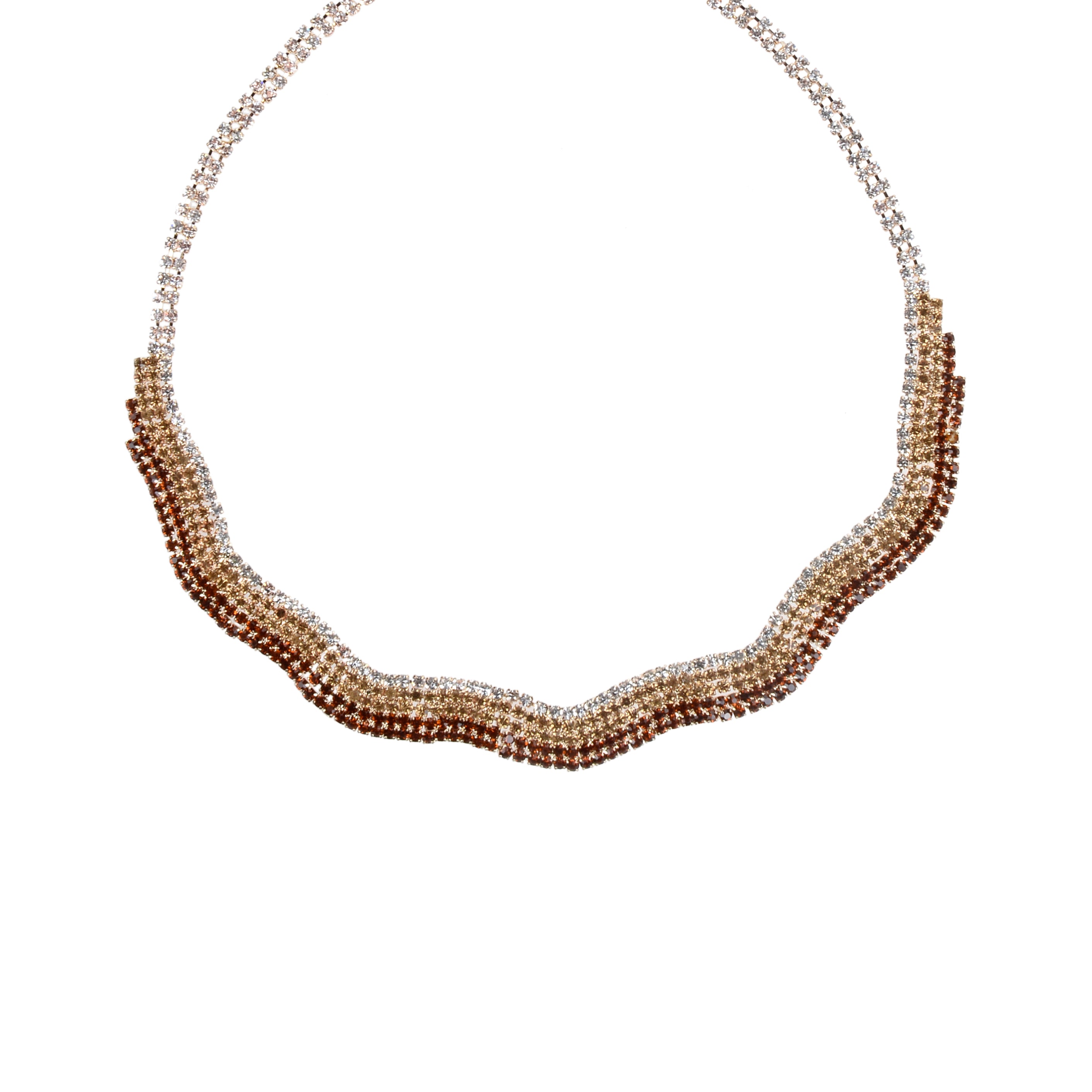 Gargantilla de cristal con diamantes de imitación N2922