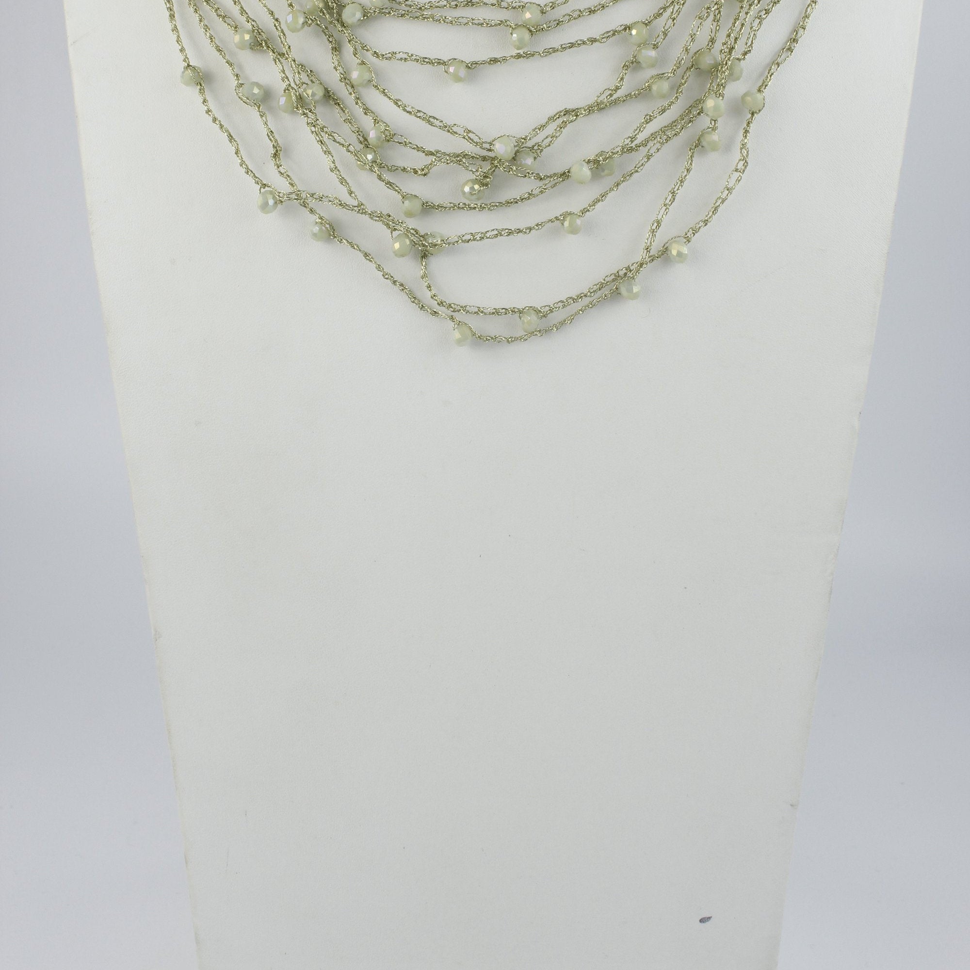 Collares de cuentas de cristal con cadena de cuerda de varias capas N2940