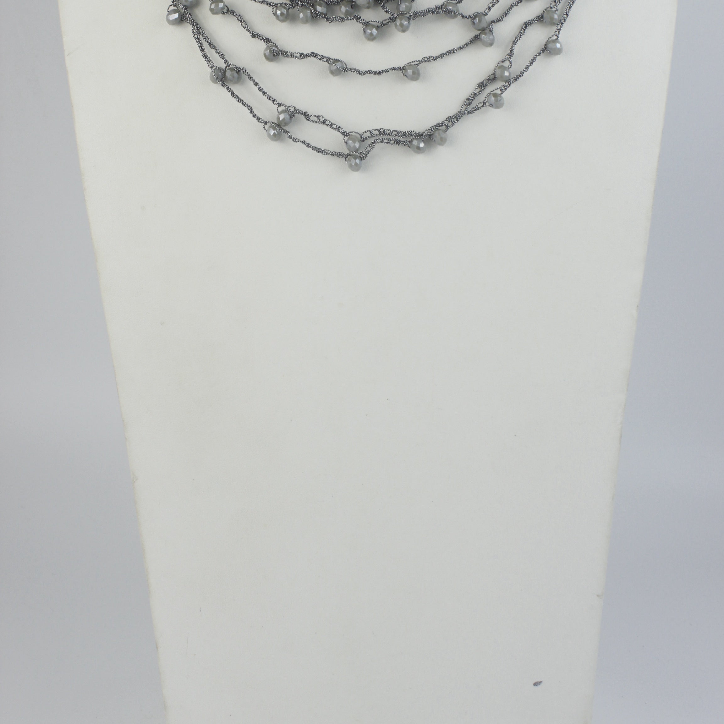 Collares de cuentas de cristal con cadena de cuerda de varias capas N2940