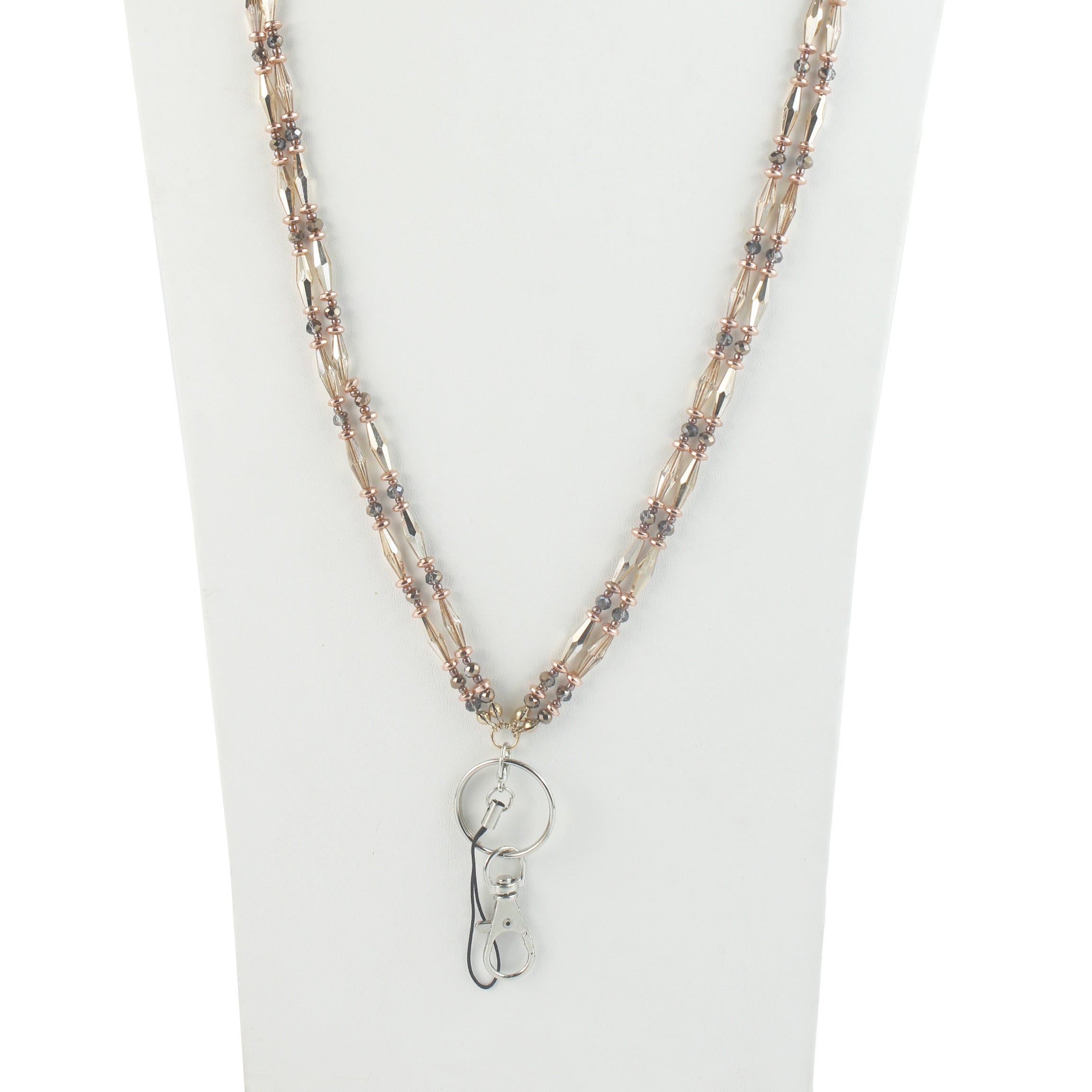 Two Layer Crystal Bead Neck Lanyard N2945