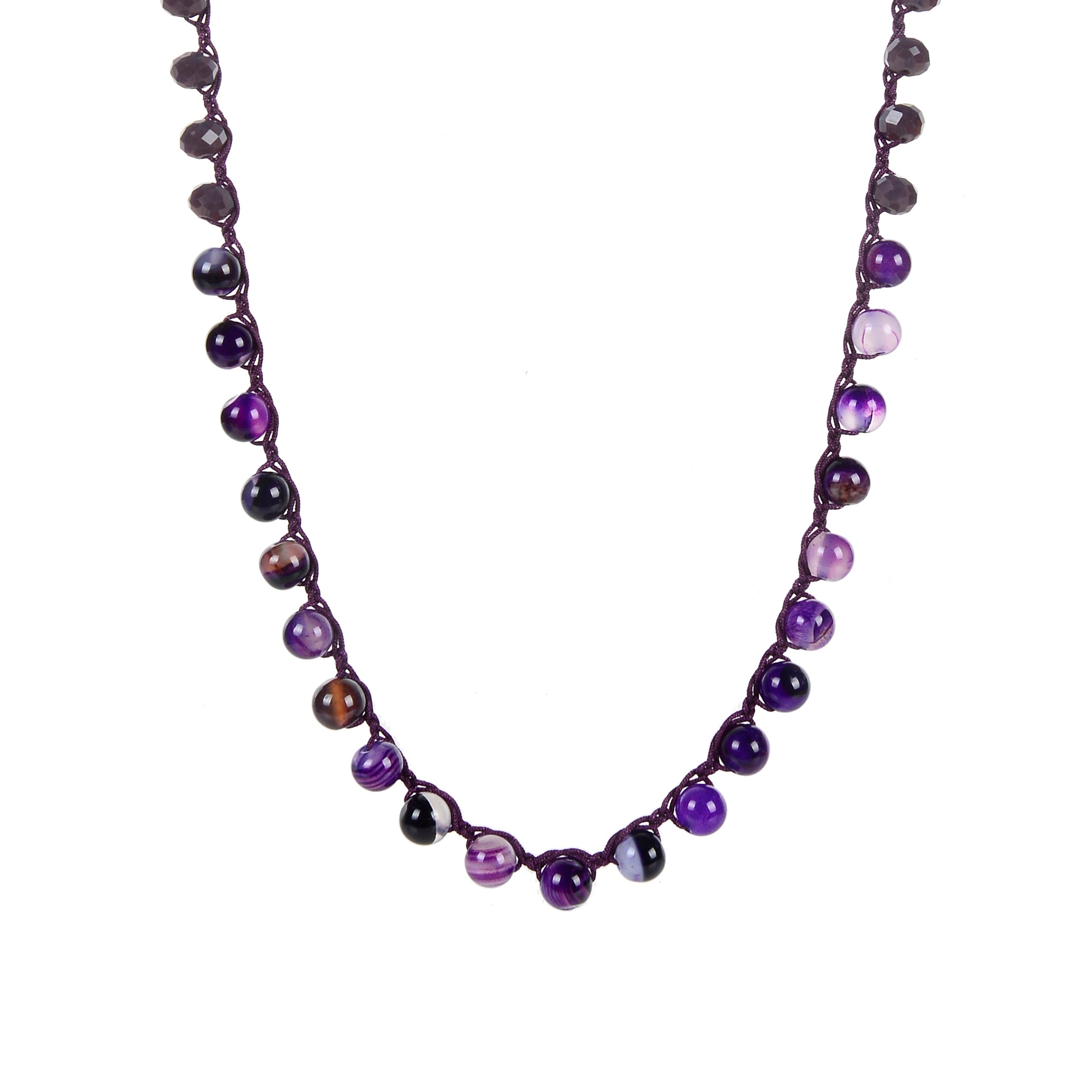 Collares largos de piedra redonda hechos a mano de moda N2960