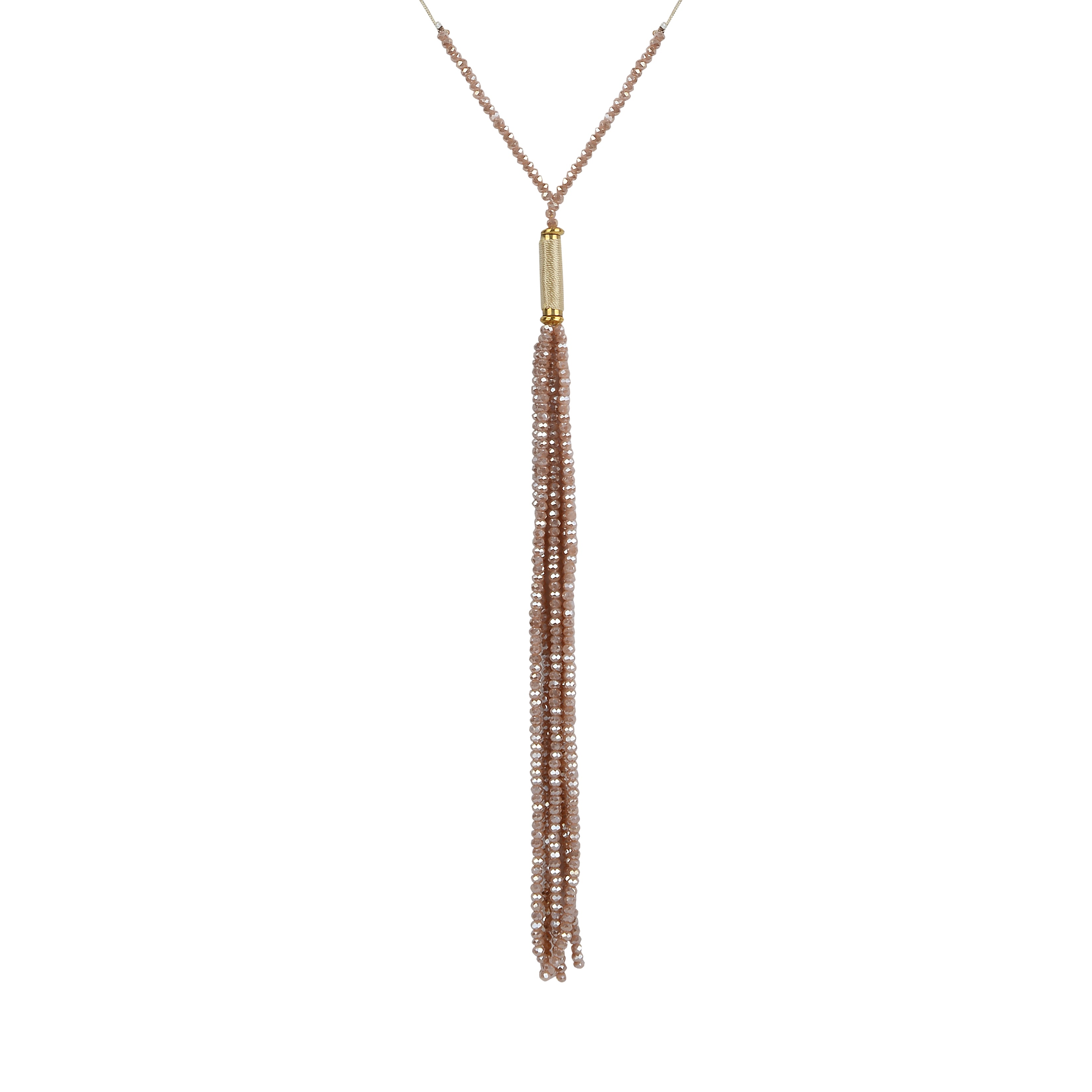 Fashion Women Simple Crystal Tassel Necklace N2961