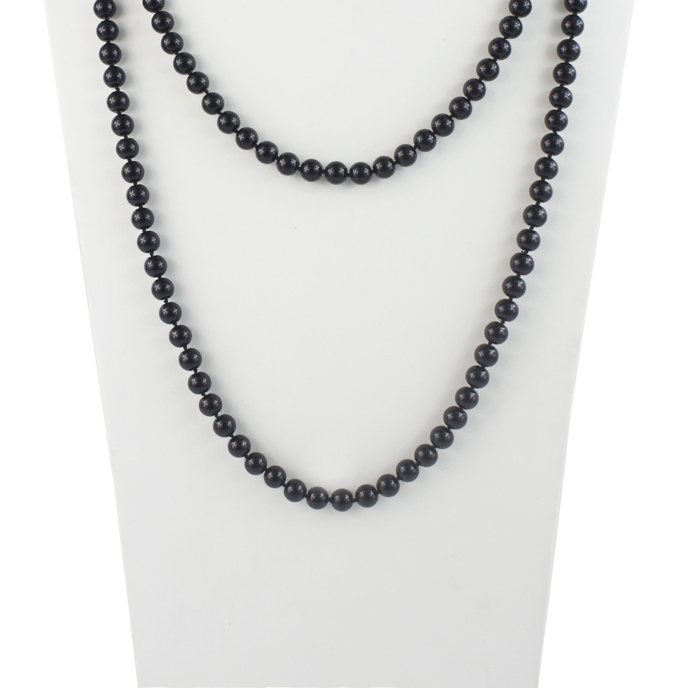 Collar de cuentas redondas con decoración de perlas de vidrio N3051