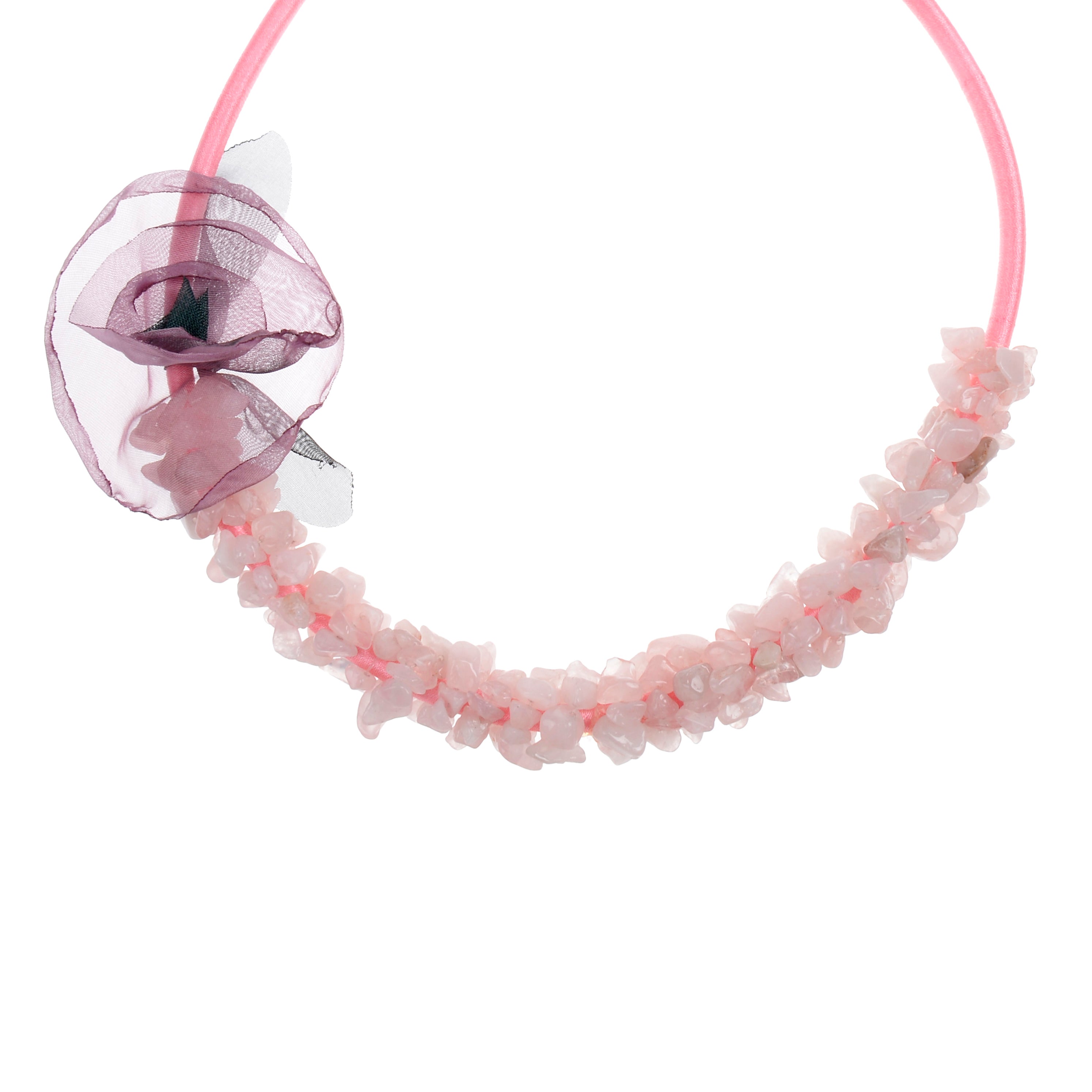 Collar de piedra triturada con cuentas naturales N3080