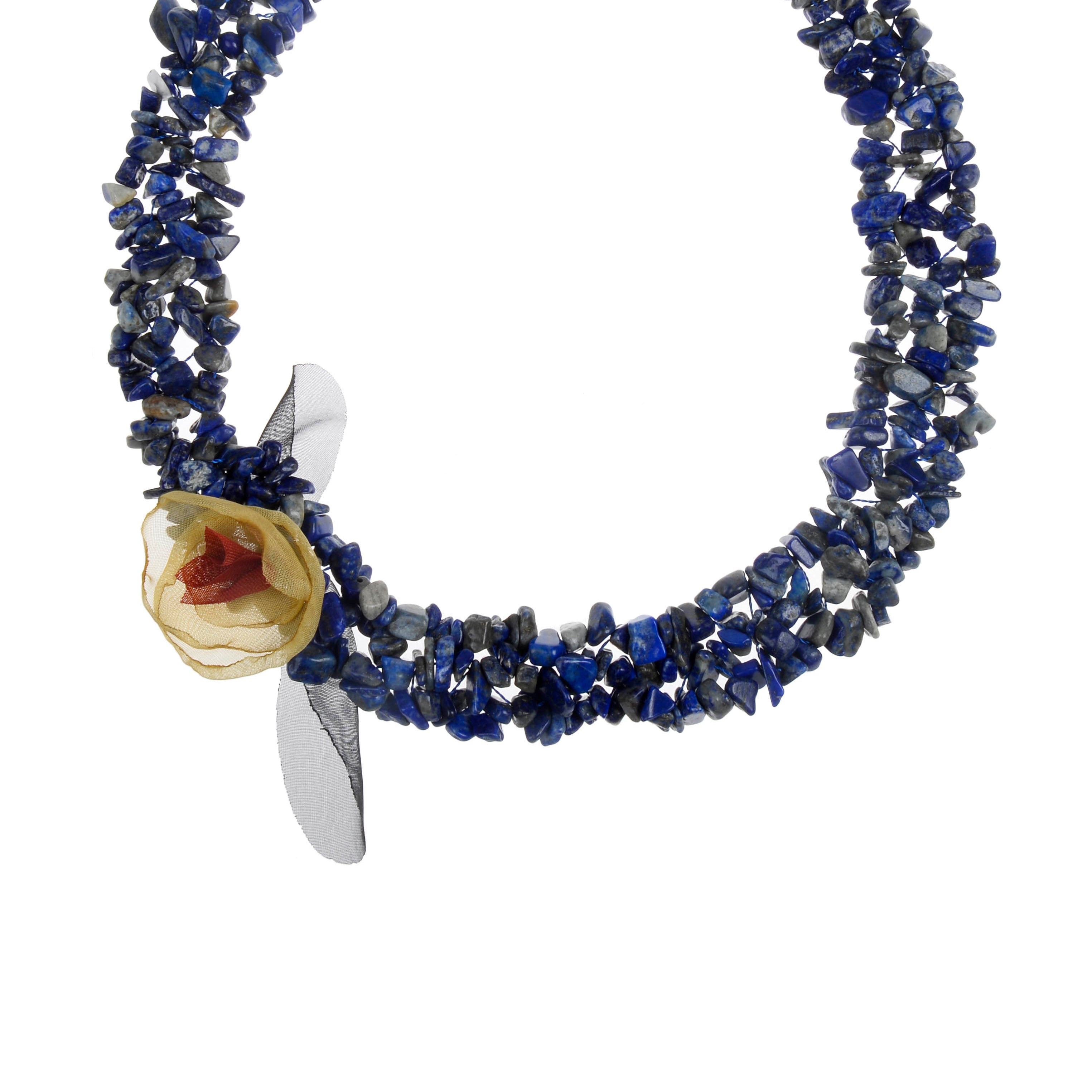 Charming Women Gravel Stone Flower Collar Necklace N3081