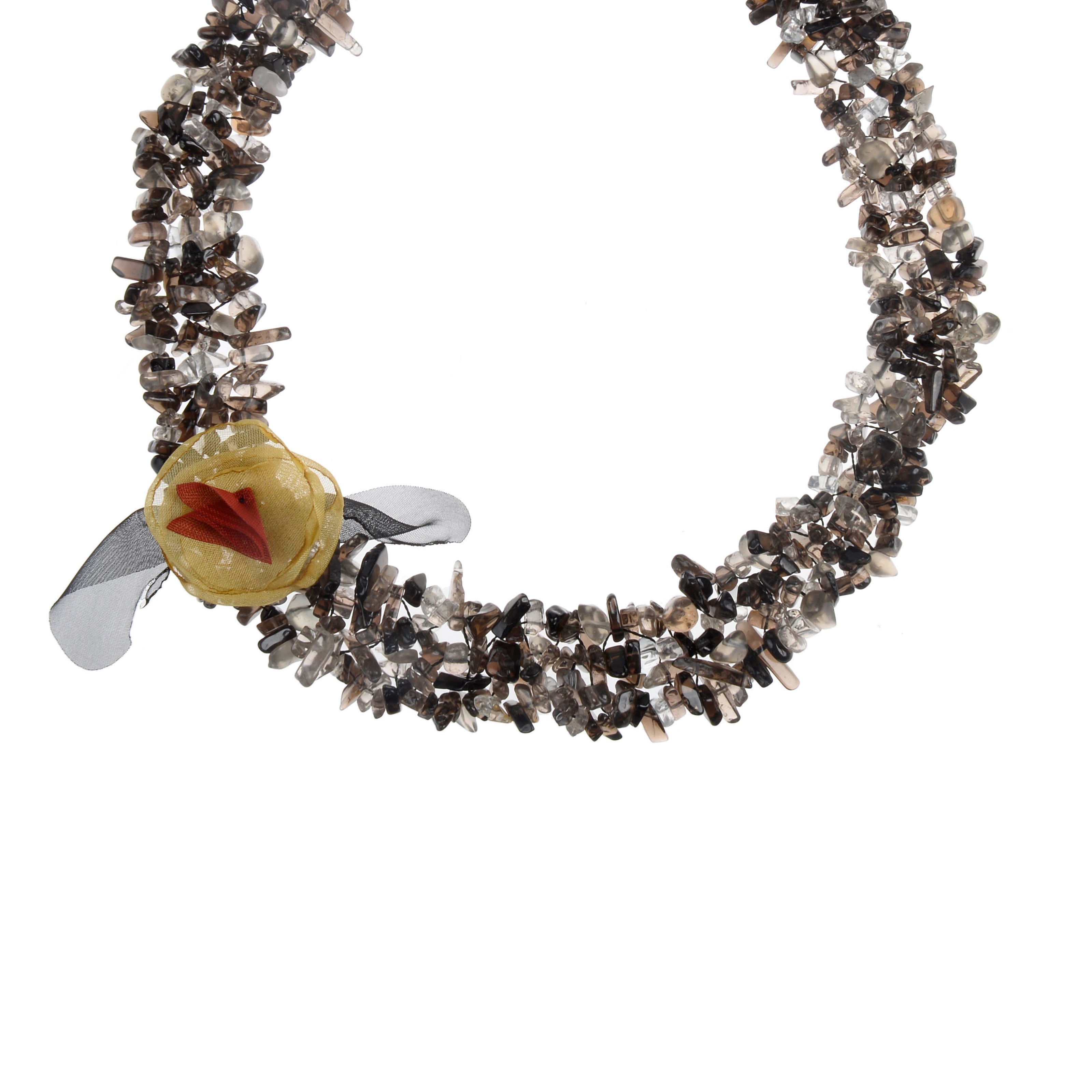 Charming Women Gravel Stone Flower Collar Necklace N3081