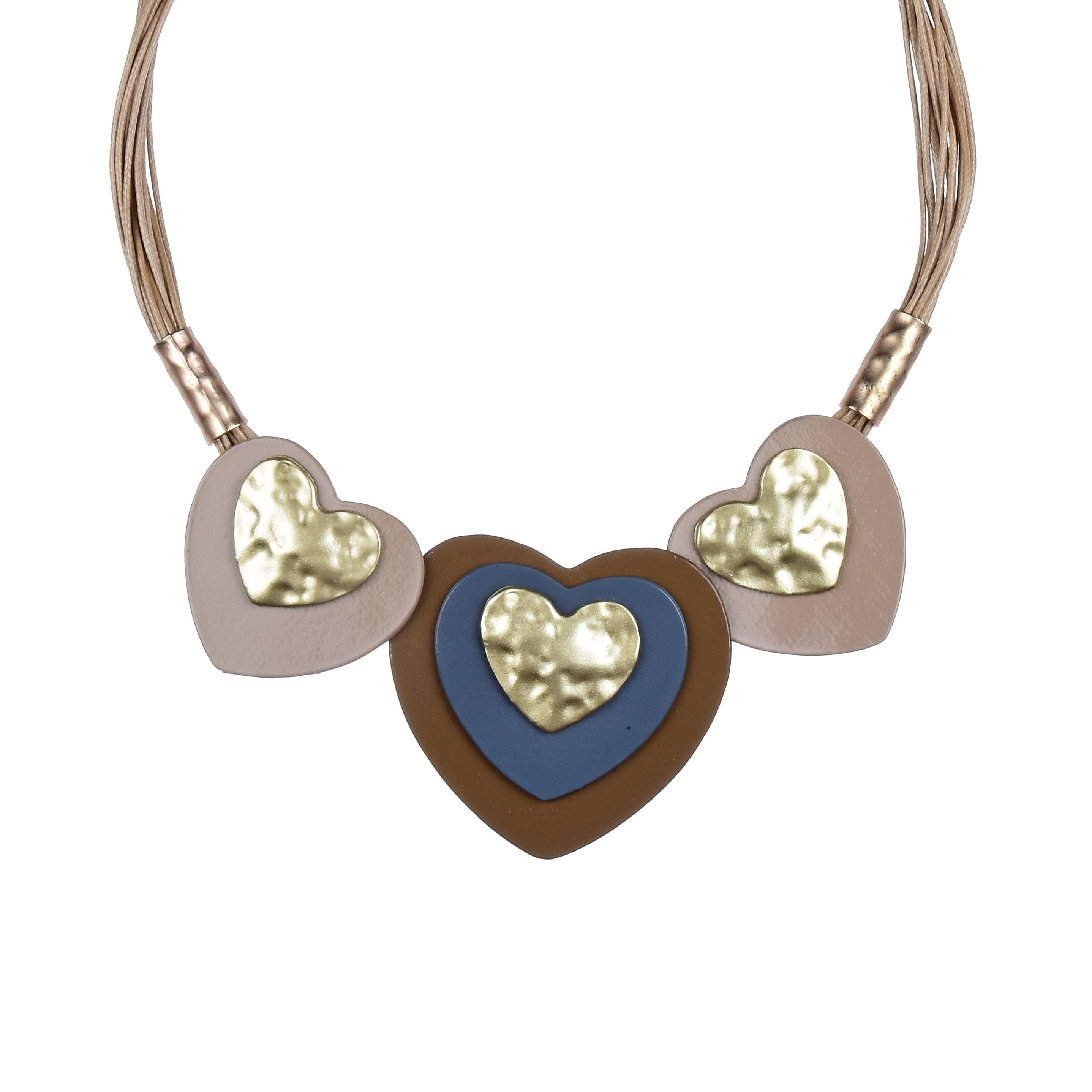 Collar con forma de corazón de color marrón para mujer de moda N3091